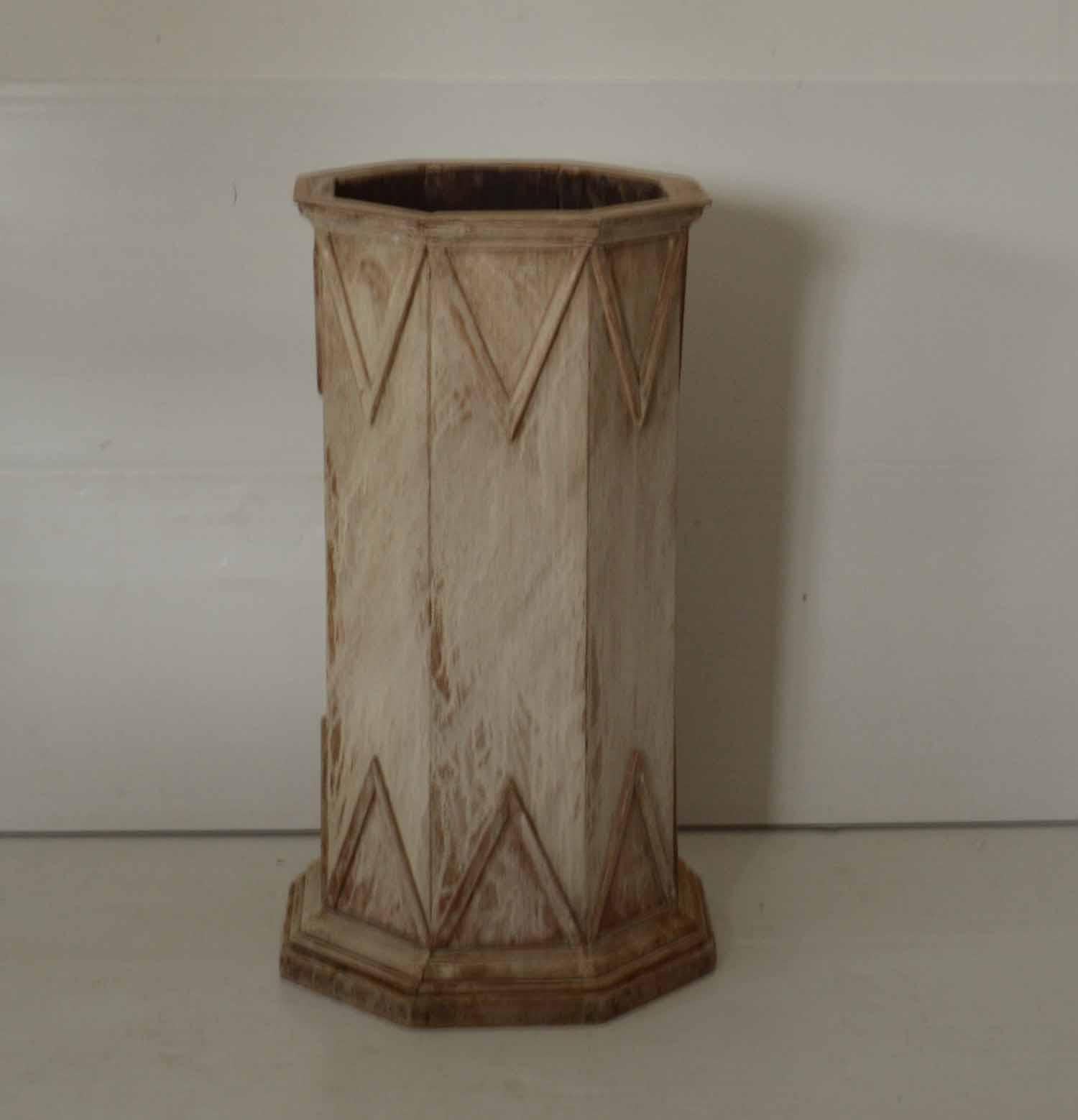 Baroque Antique Bleached Teak Umbrella Stand, English, circa 1900