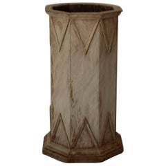 Antique Bleached Teak Umbrella Stand, English, circa 1900