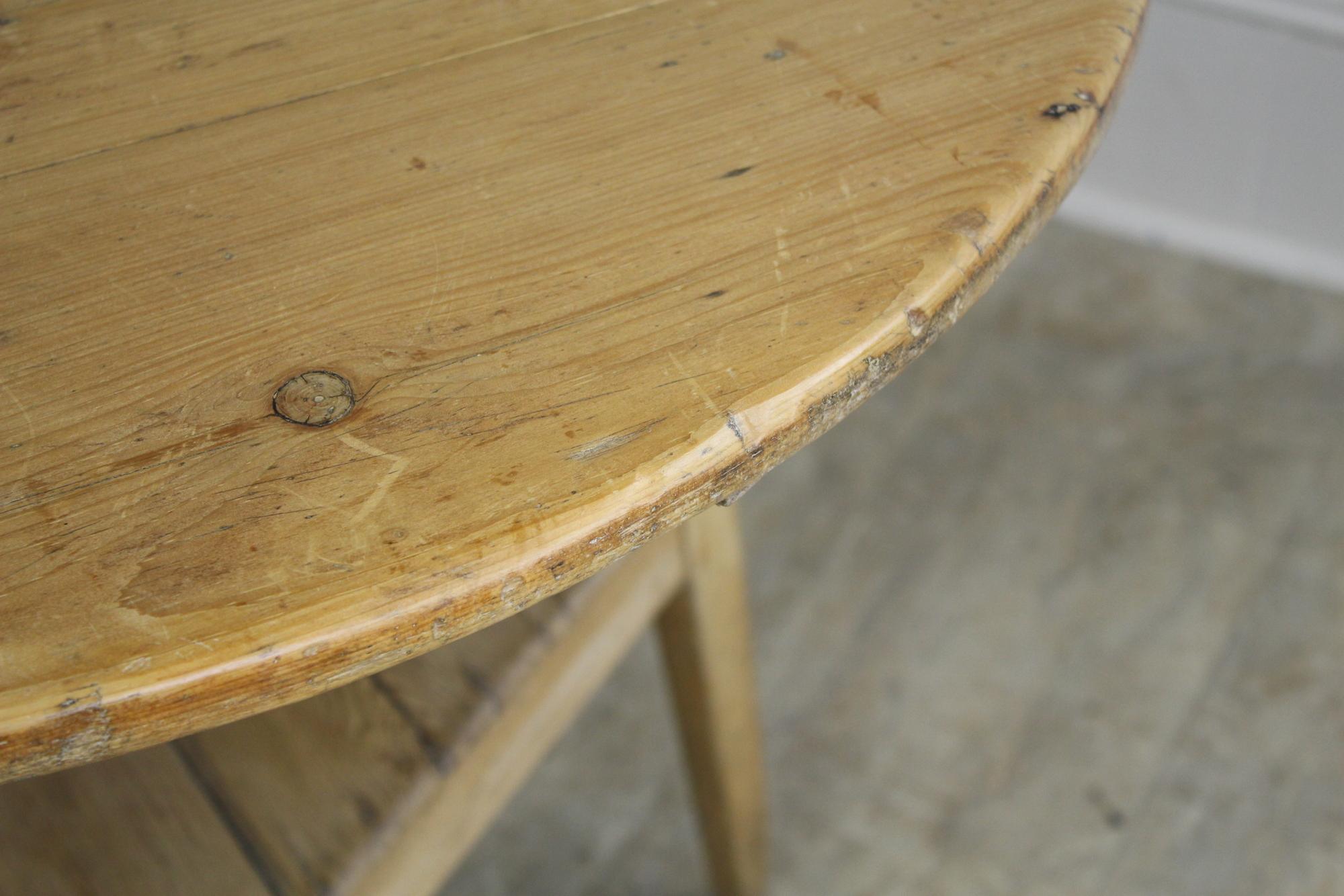 19th Century Antique Bleached Welsh Pine Cricket Table