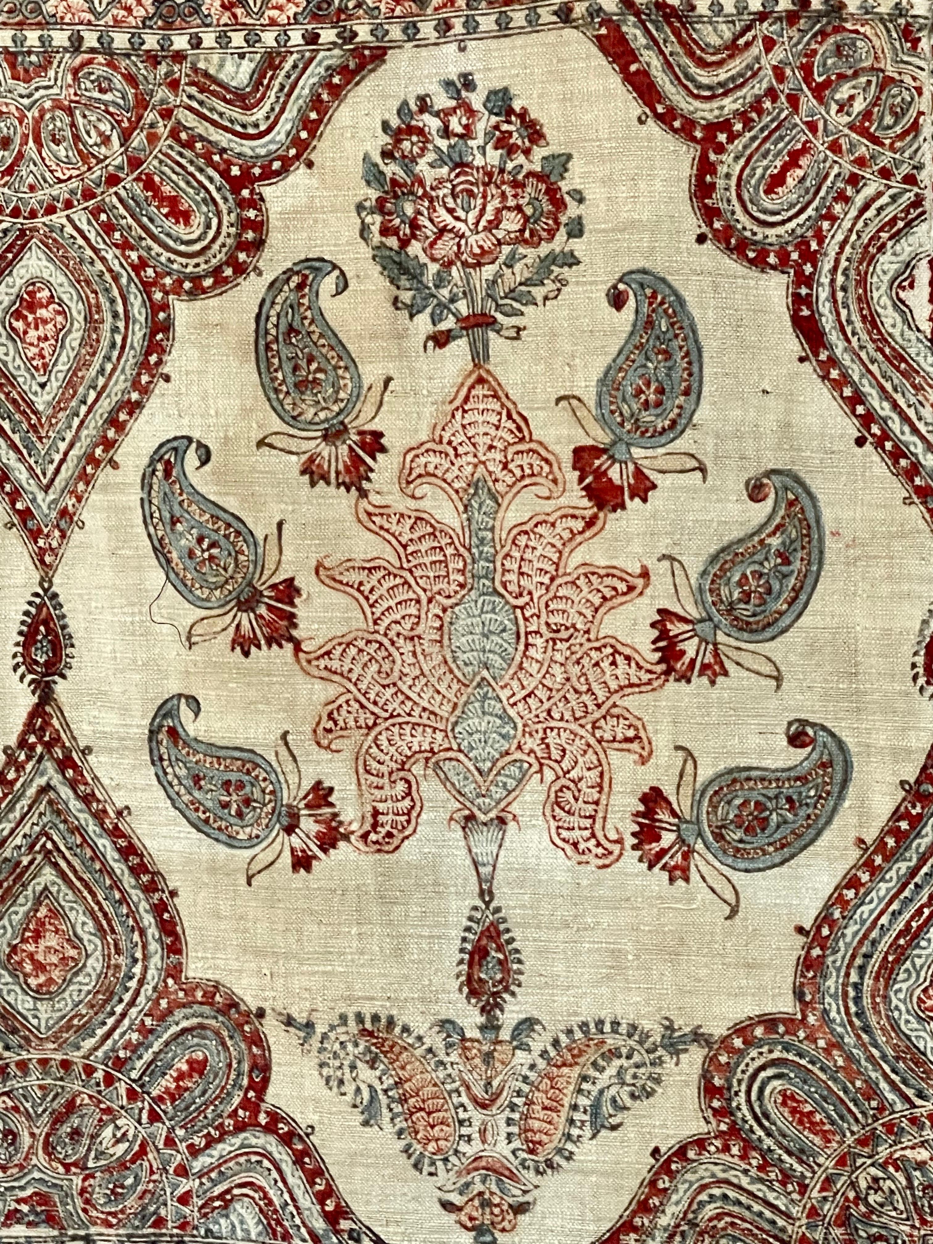 Kalamkari antiguo estampado en bloque en venta 3
