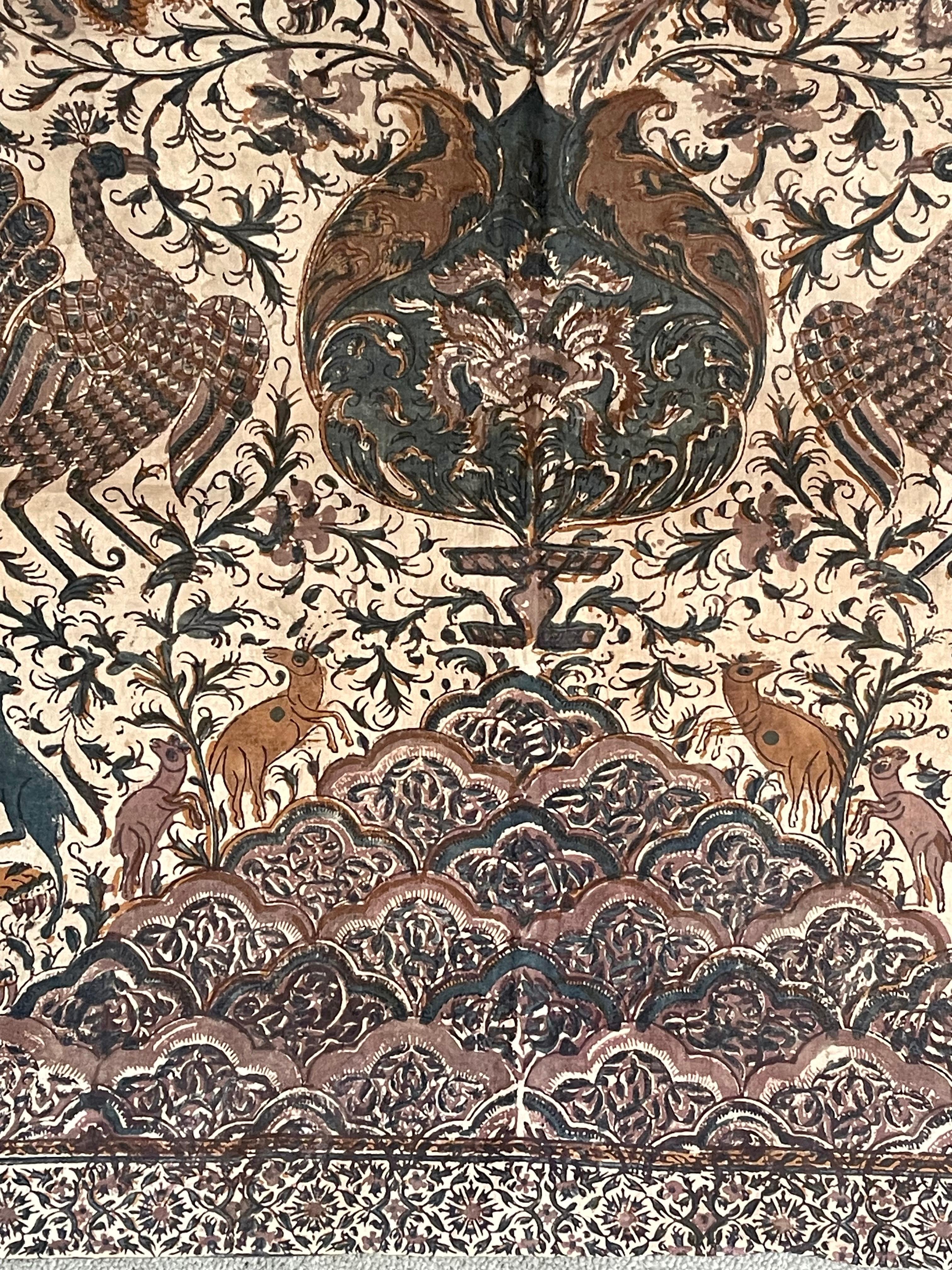 Kalamkari antiguo estampado en bloque en venta 5