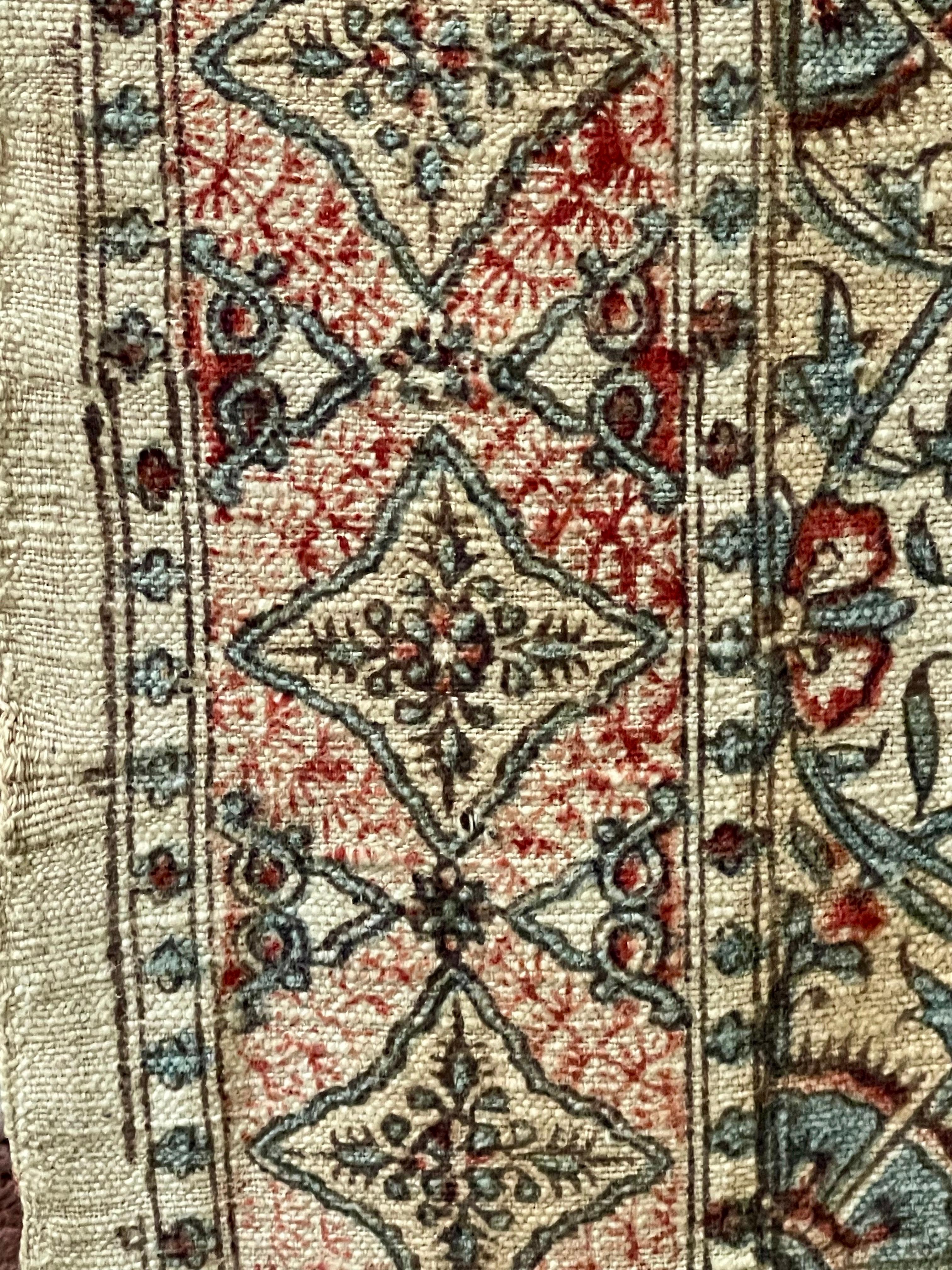 Kalamkari antiguo estampado en bloque en venta 6