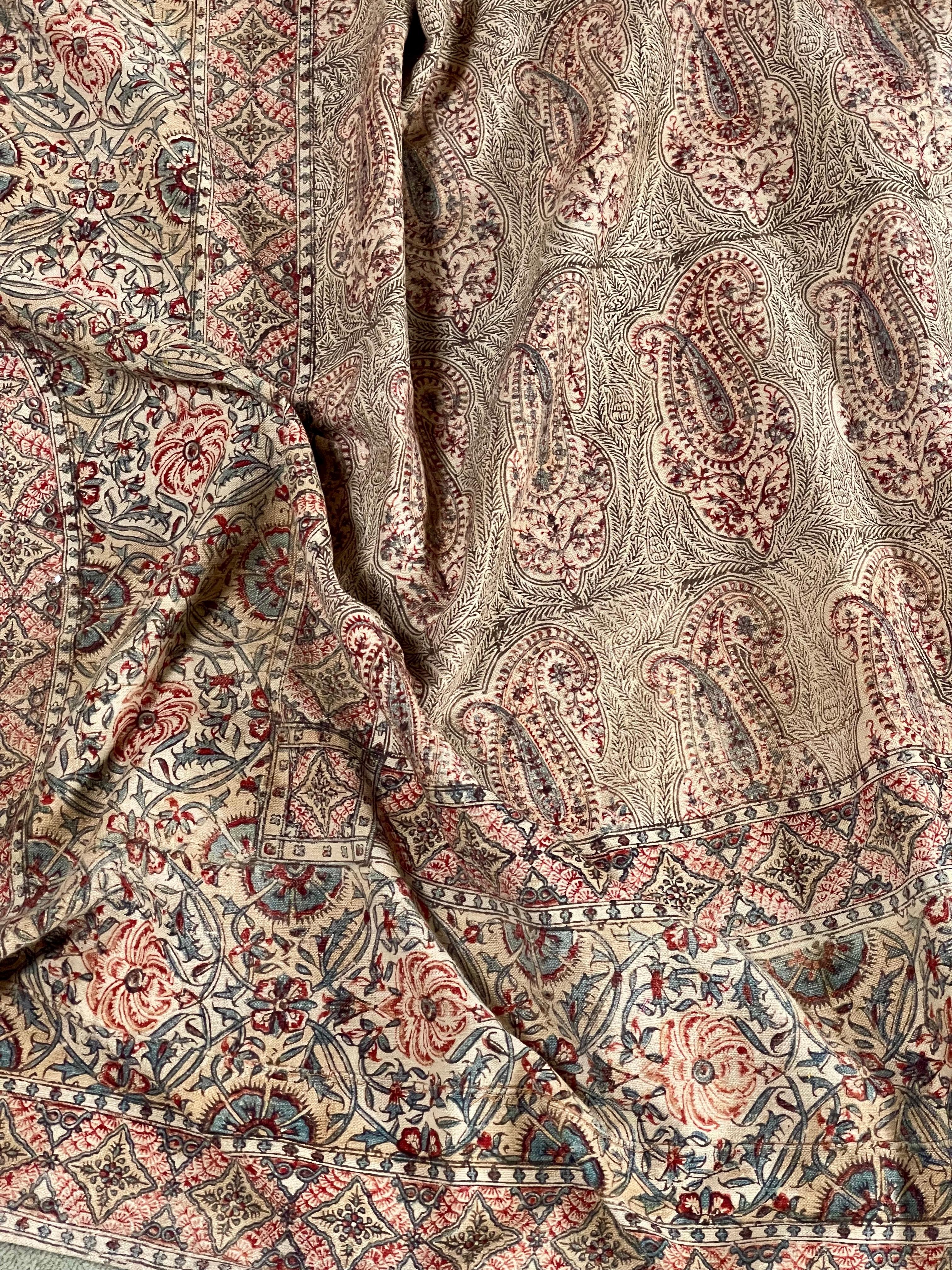 Kalamkari antiguo estampado en bloque en venta 7