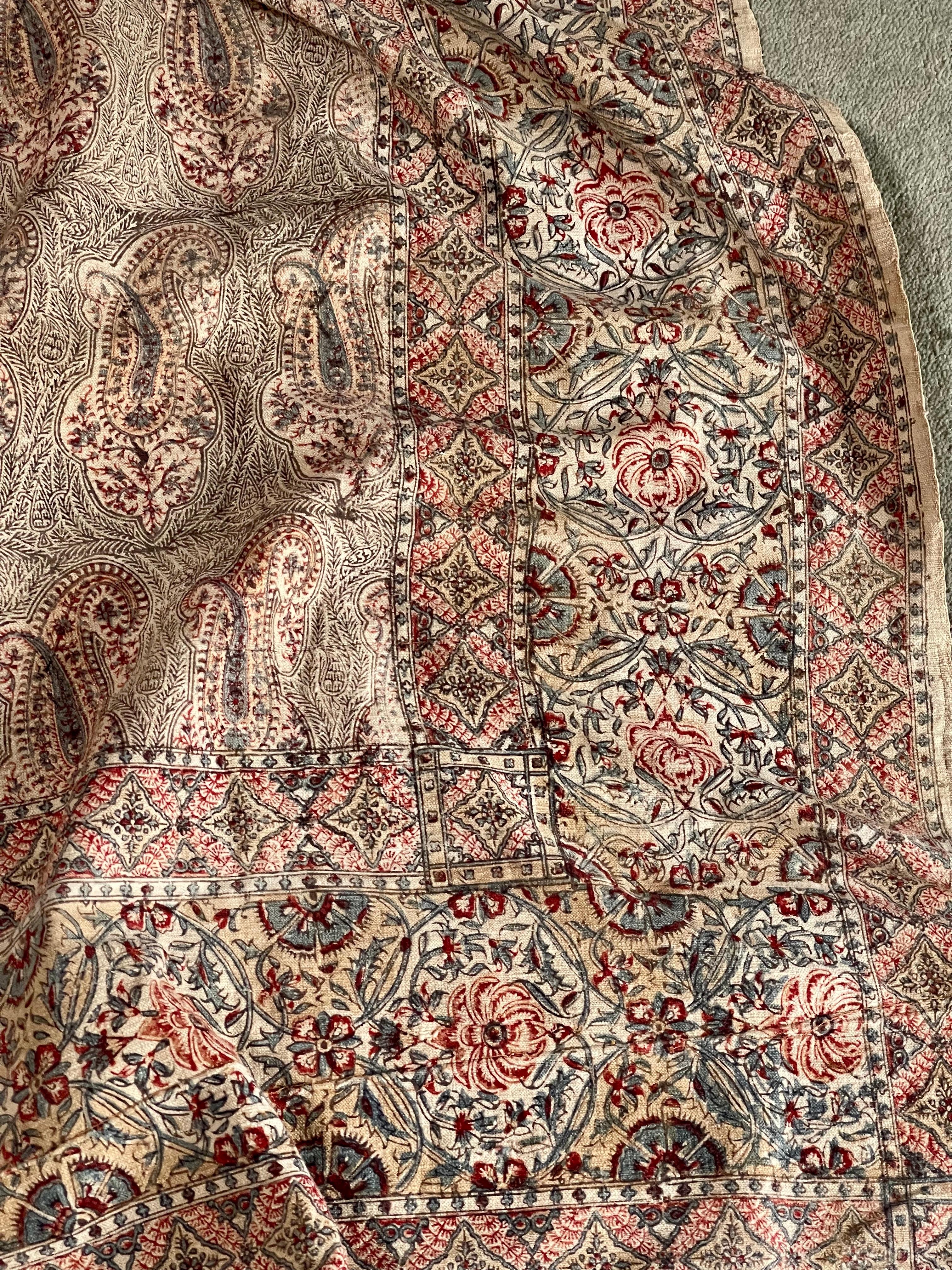 Kalamkari antiguo estampado en bloque en venta 8