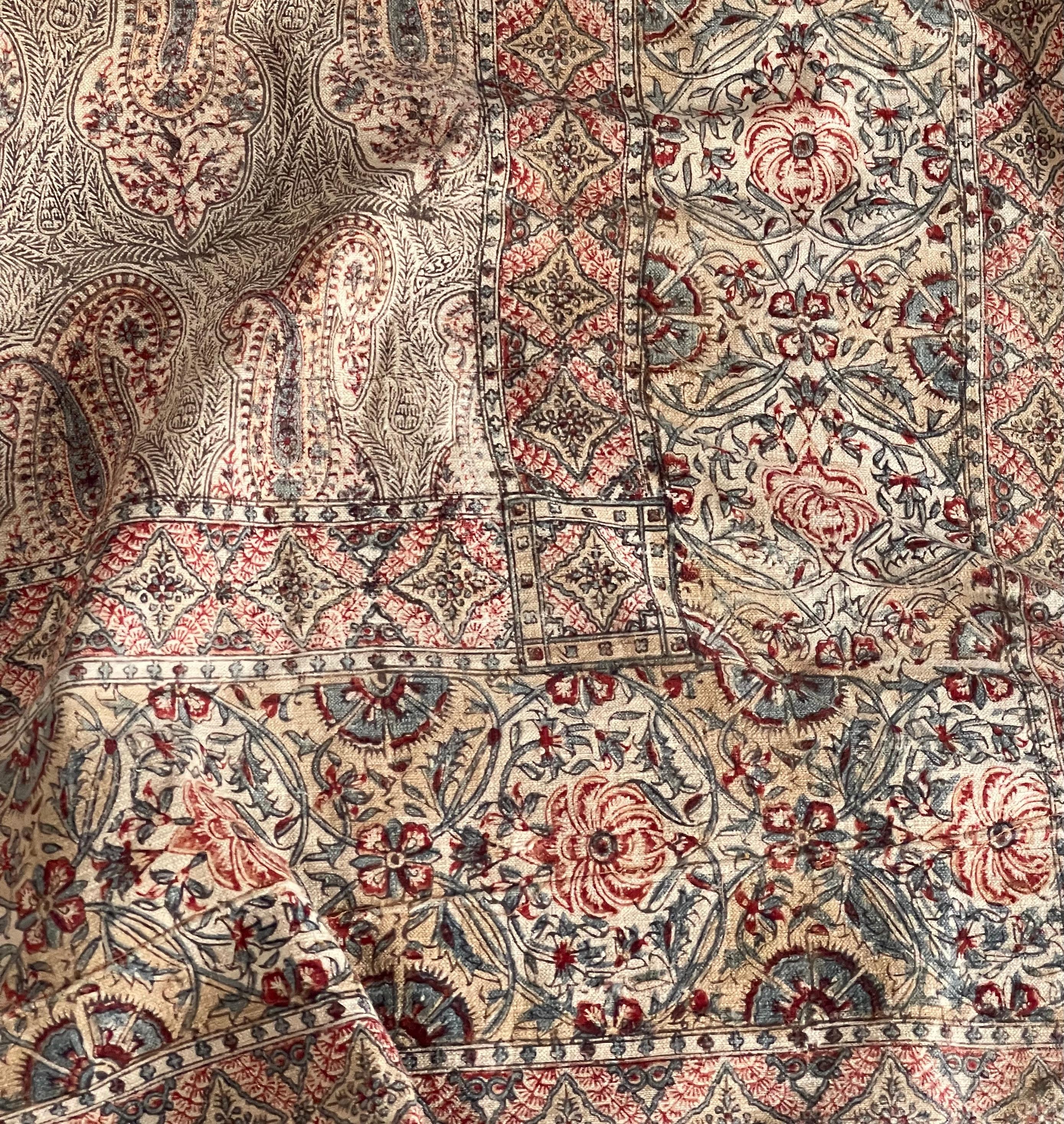 Kalamkari antiguo estampado en bloque en venta 9