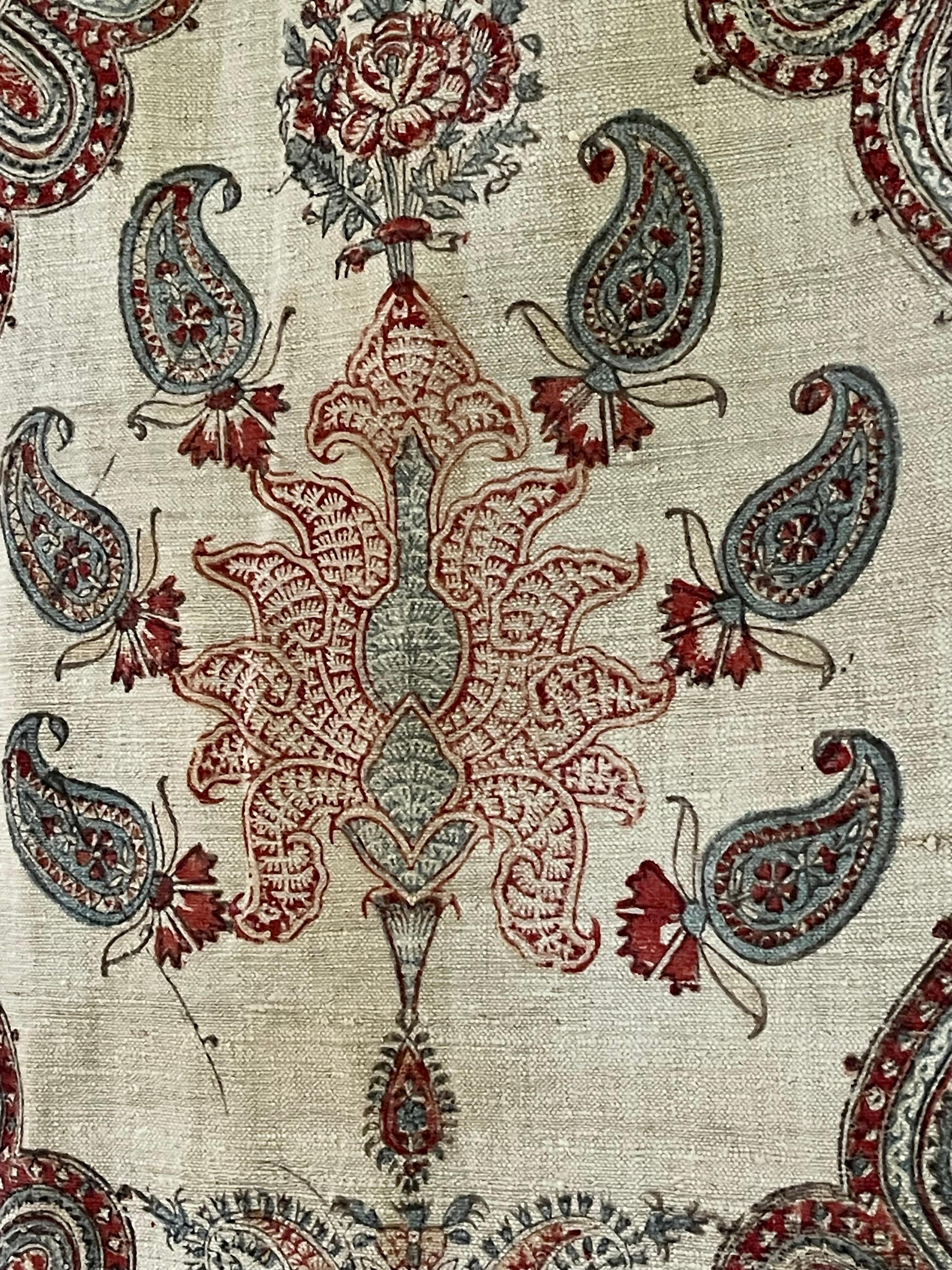 Kalamkari antiguo estampado en bloque Persa en venta
