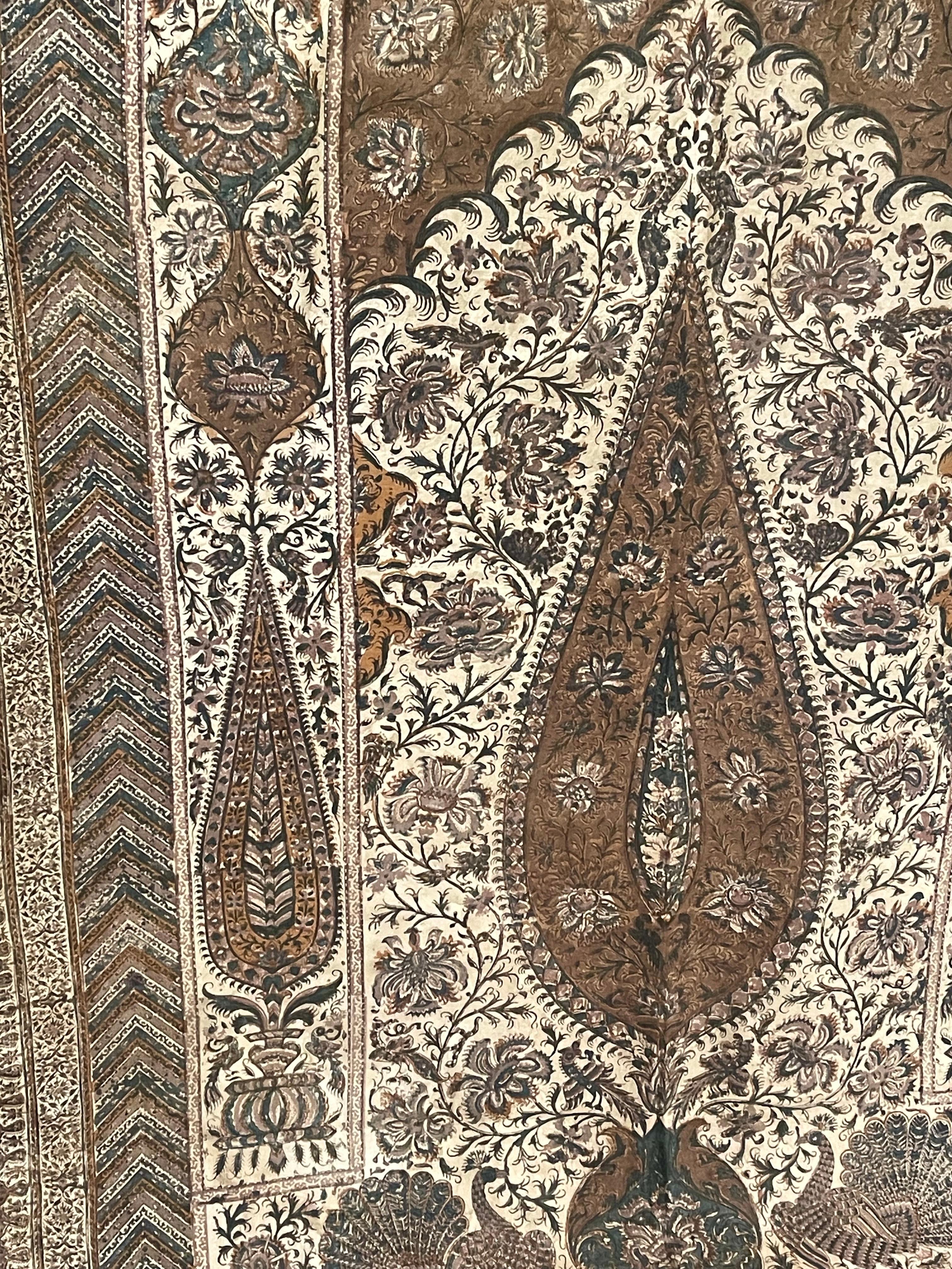 Kalamkari antiguo estampado en bloque Persa en venta