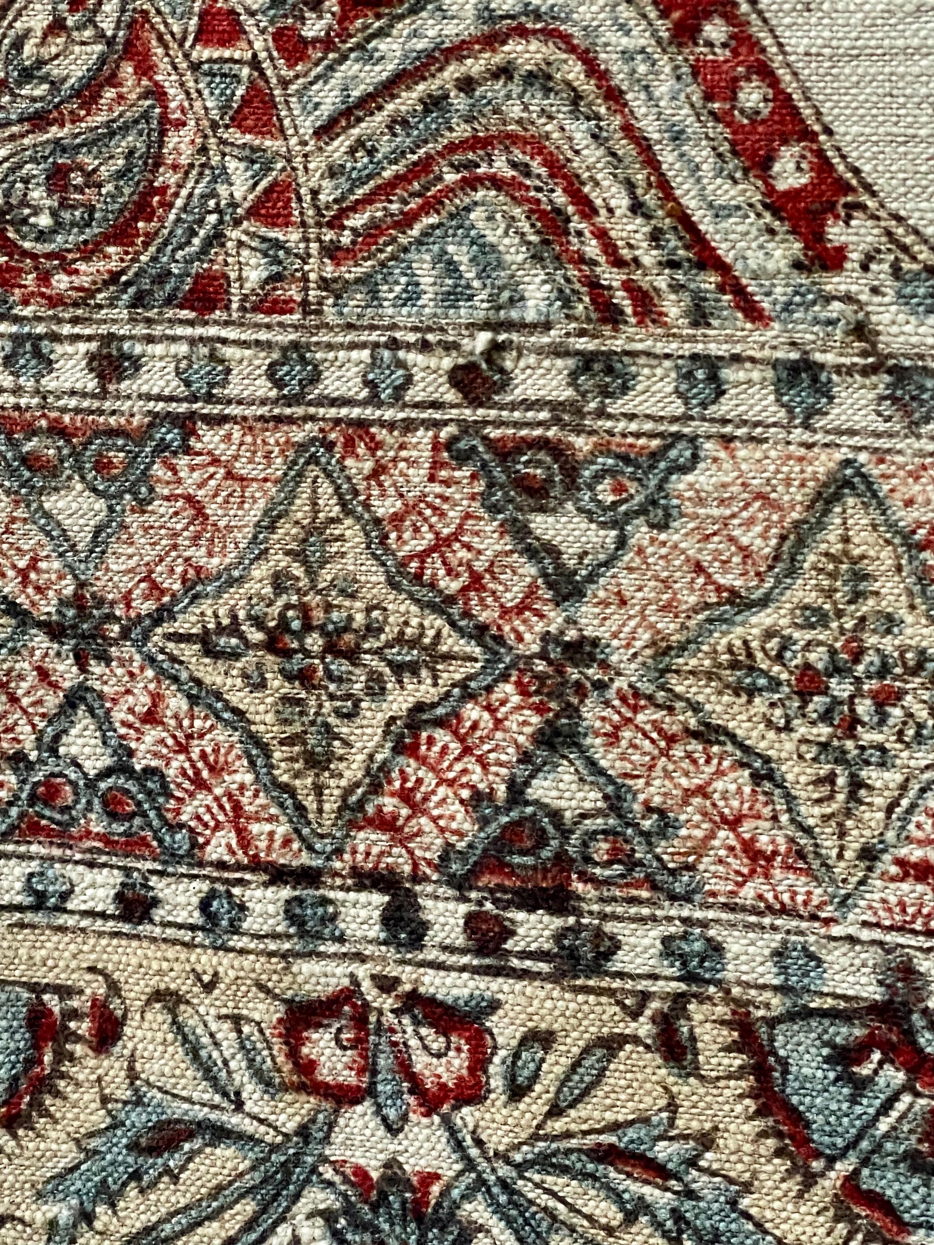 Kalamkari antiguo estampado en bloque Algodón en venta