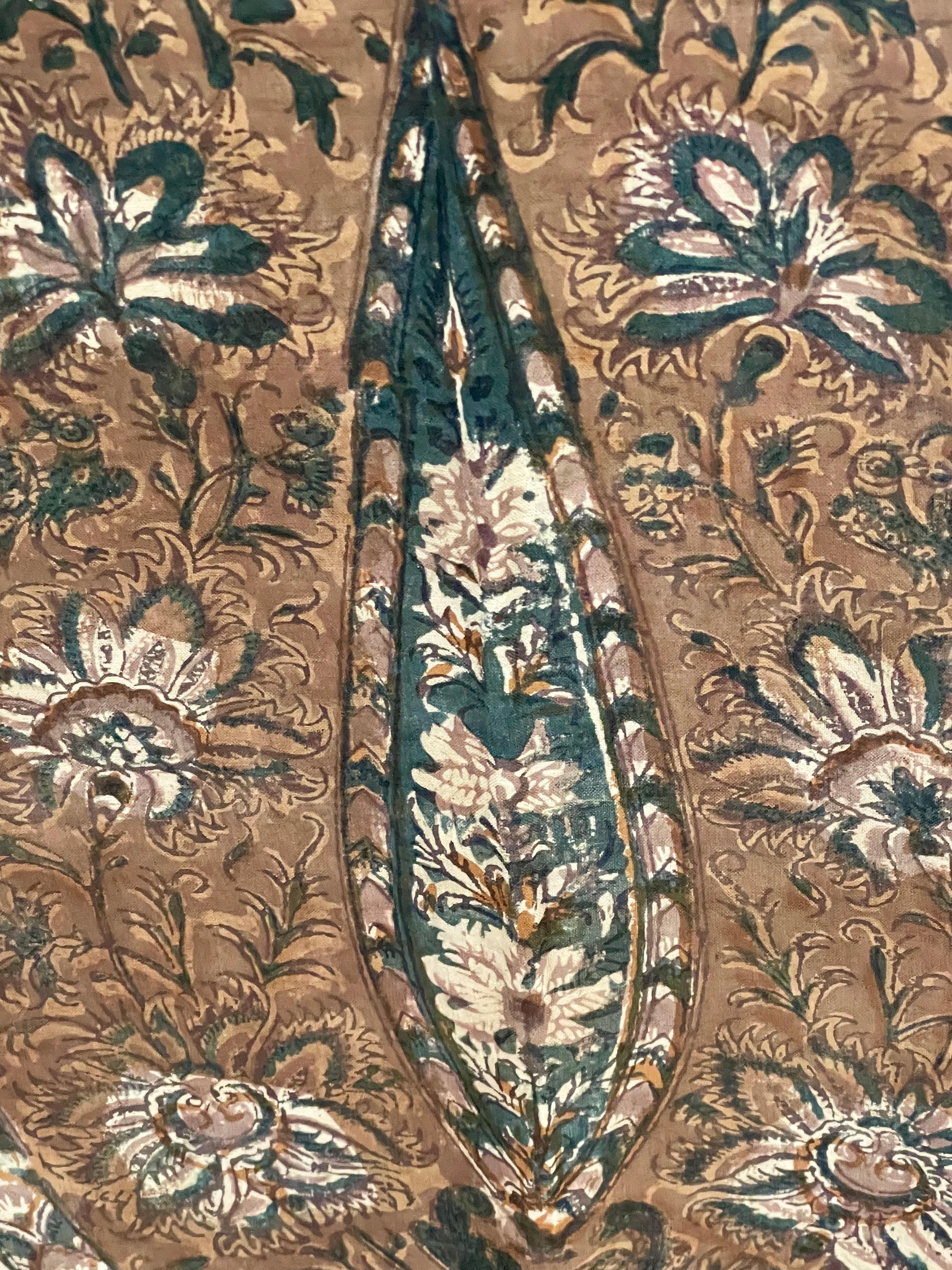 Kalamkari antiguo estampado en bloque en venta 1