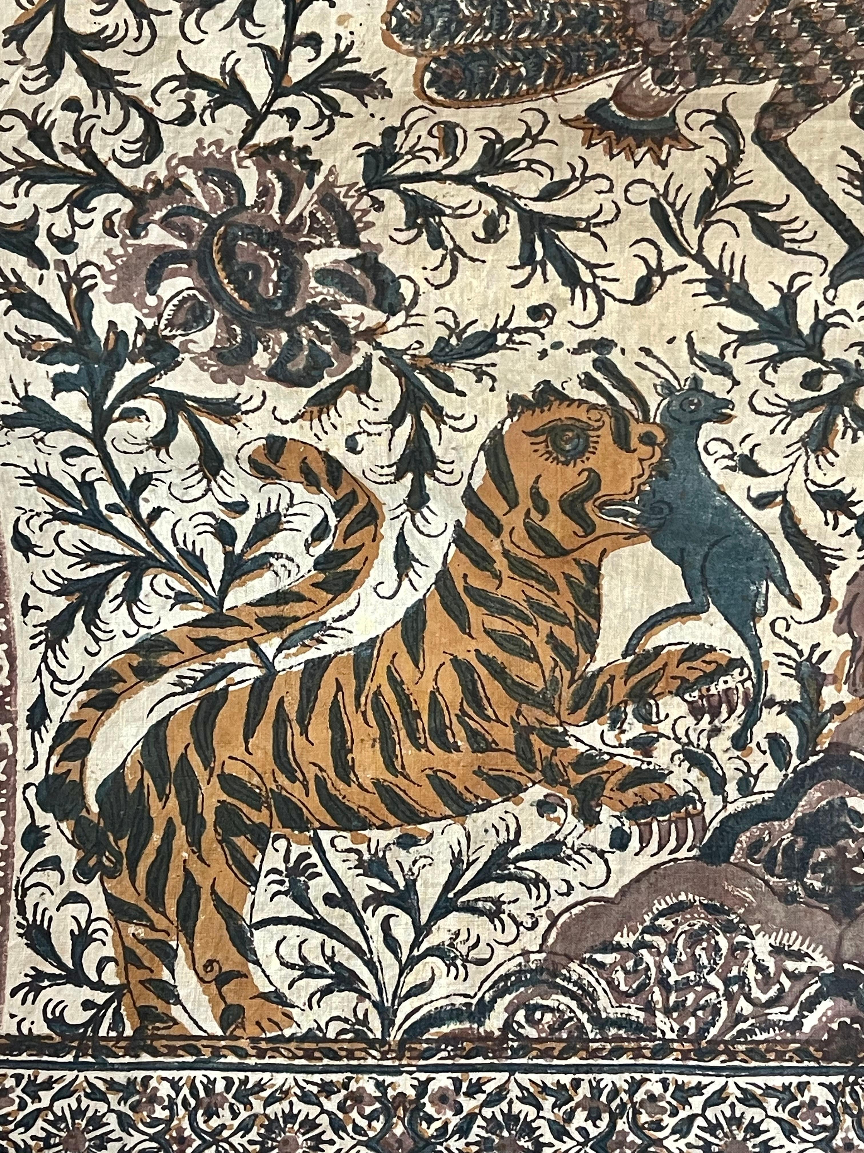 Kalamkari antiguo estampado en bloque en venta 2