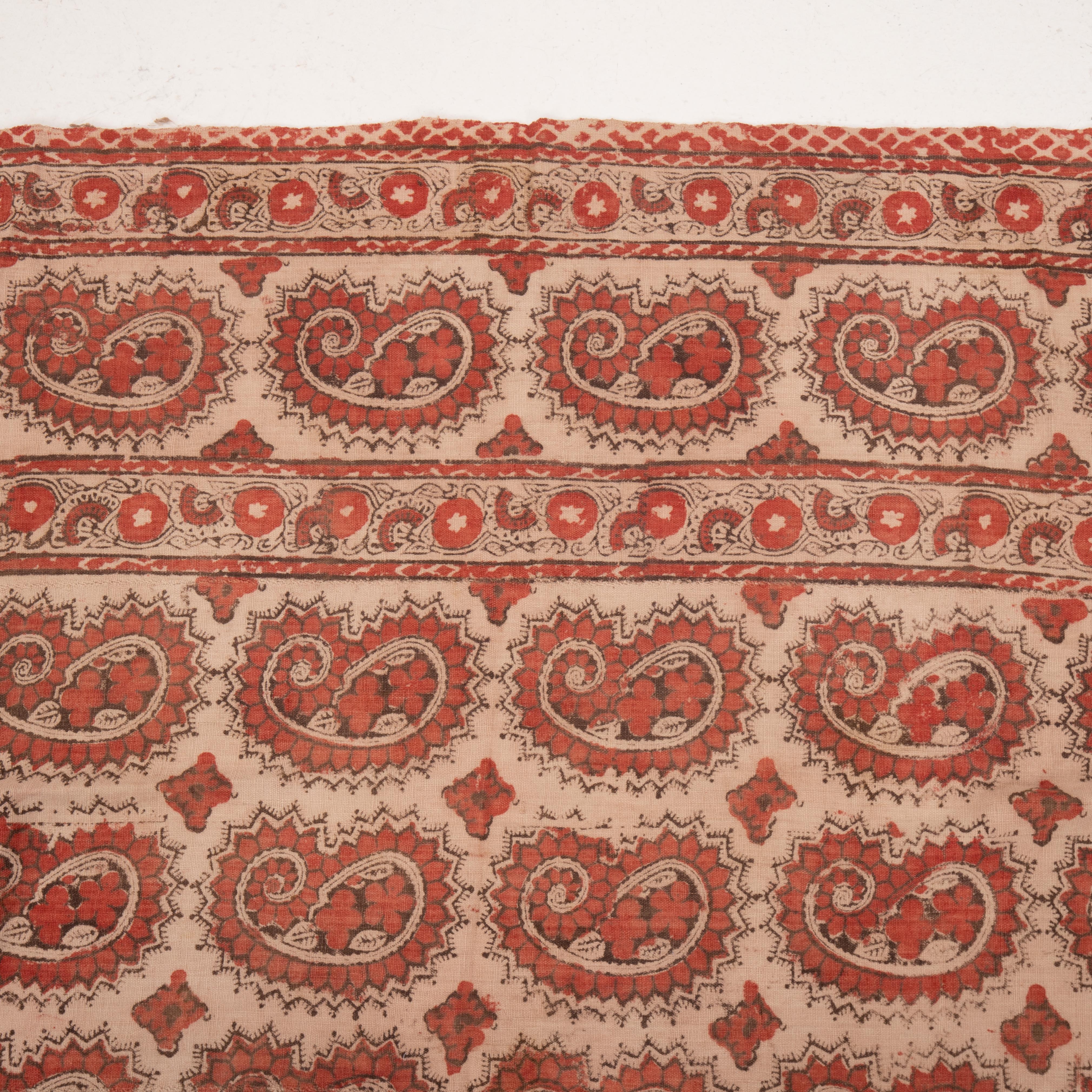Antique Block Printed Quilt Top, Uzbekistan, Early 20th C. For Sale 3