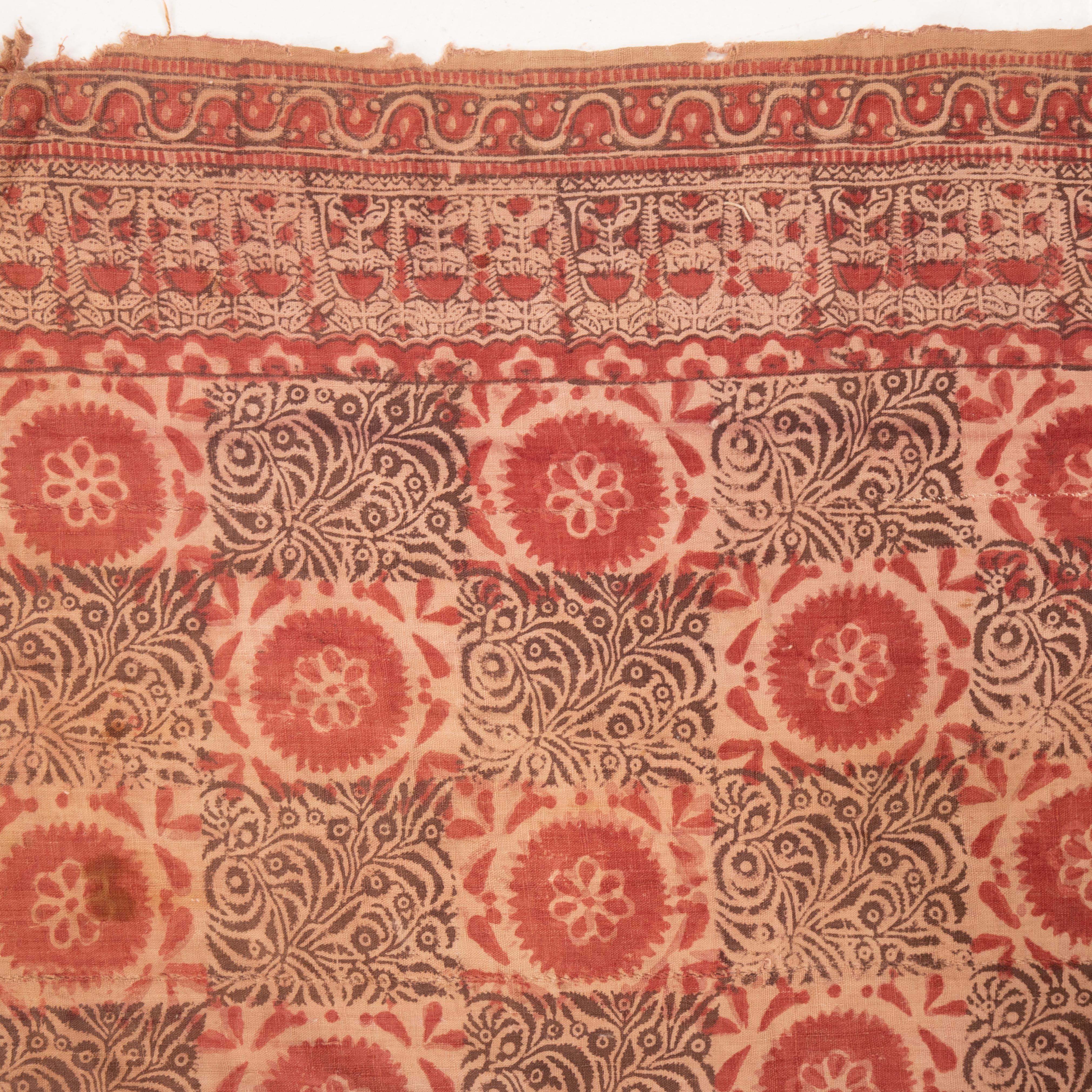 Antique Block Printed Quilt Top, Uzbekistan, Early 20th C. 4