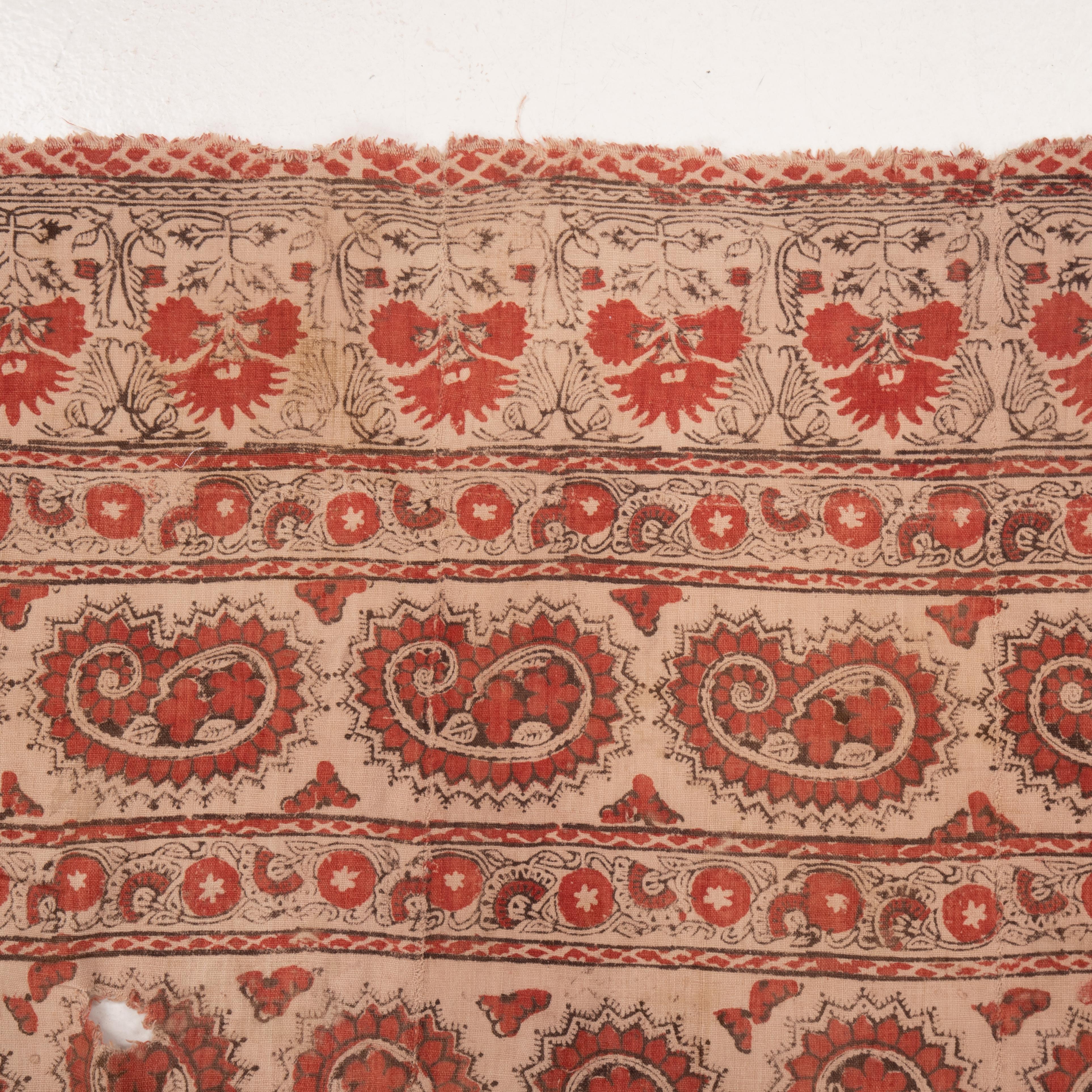 Antique Block Printed Quilt Top, Uzbekistan, Early 20th C. For Sale 4