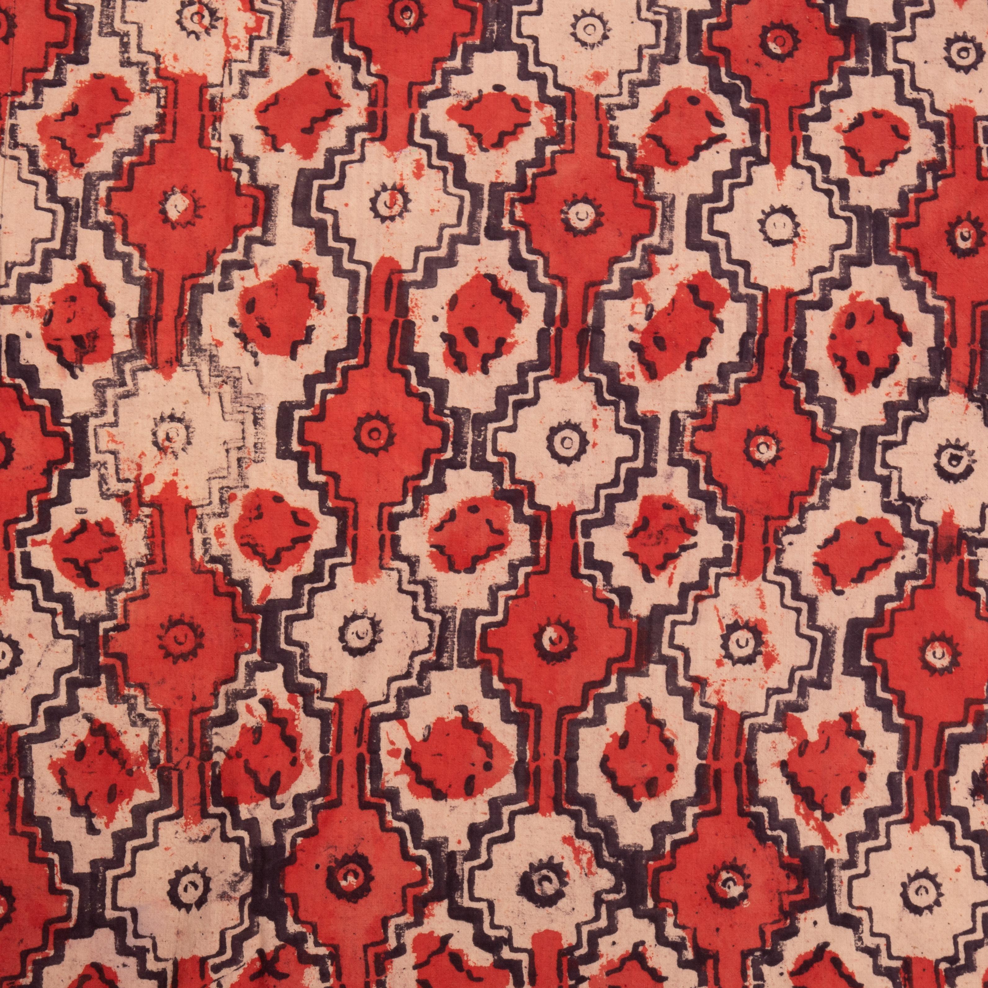 Antique Block Printed Quilt Top, Uzbekistan, Early 20th C. For Sale 5