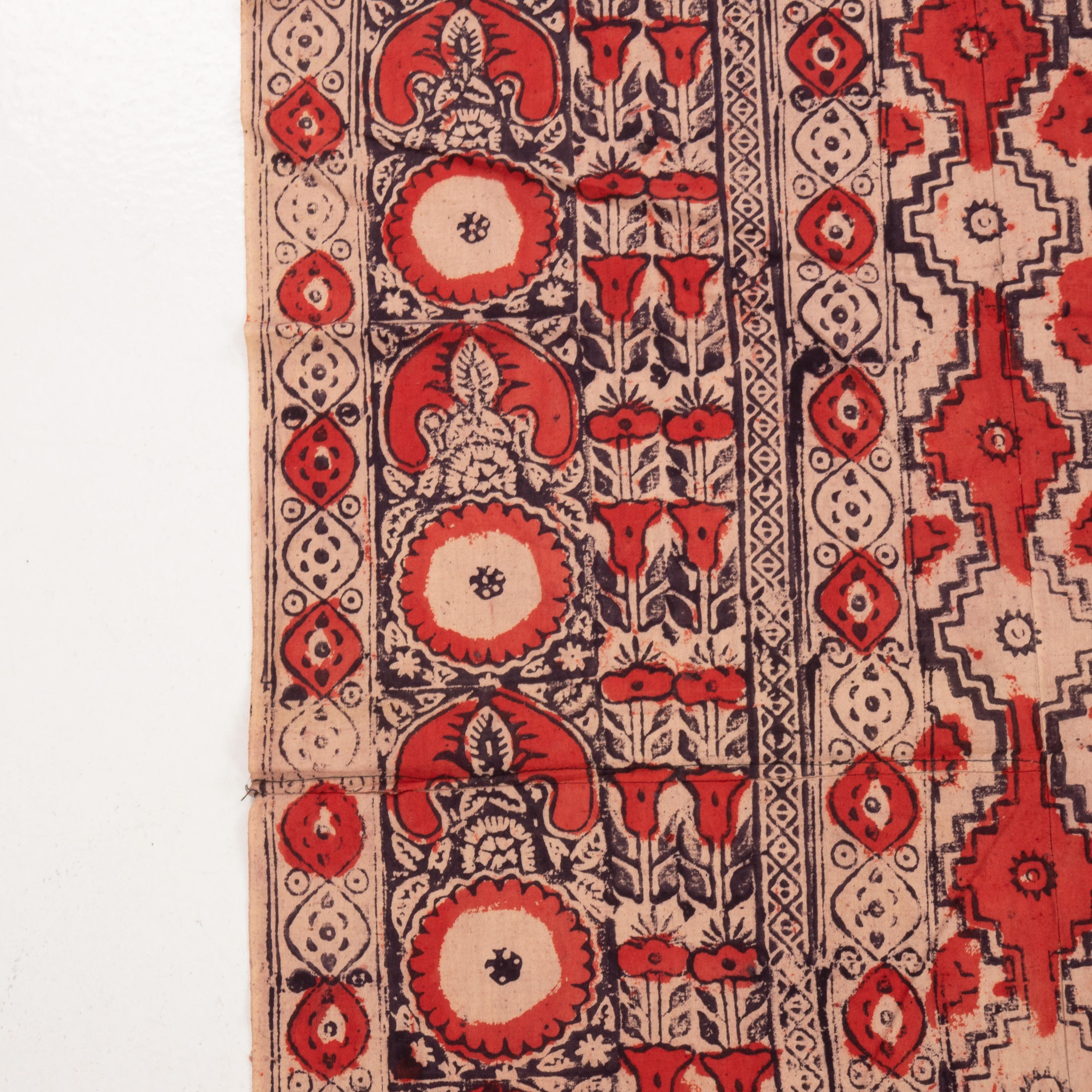 Antique Block Printed Quilt Top, Uzbekistan, Early 20th C. For Sale 6