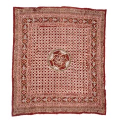 Antique Block Printed Quilt Top, Uzbekistan, Early 20th C.