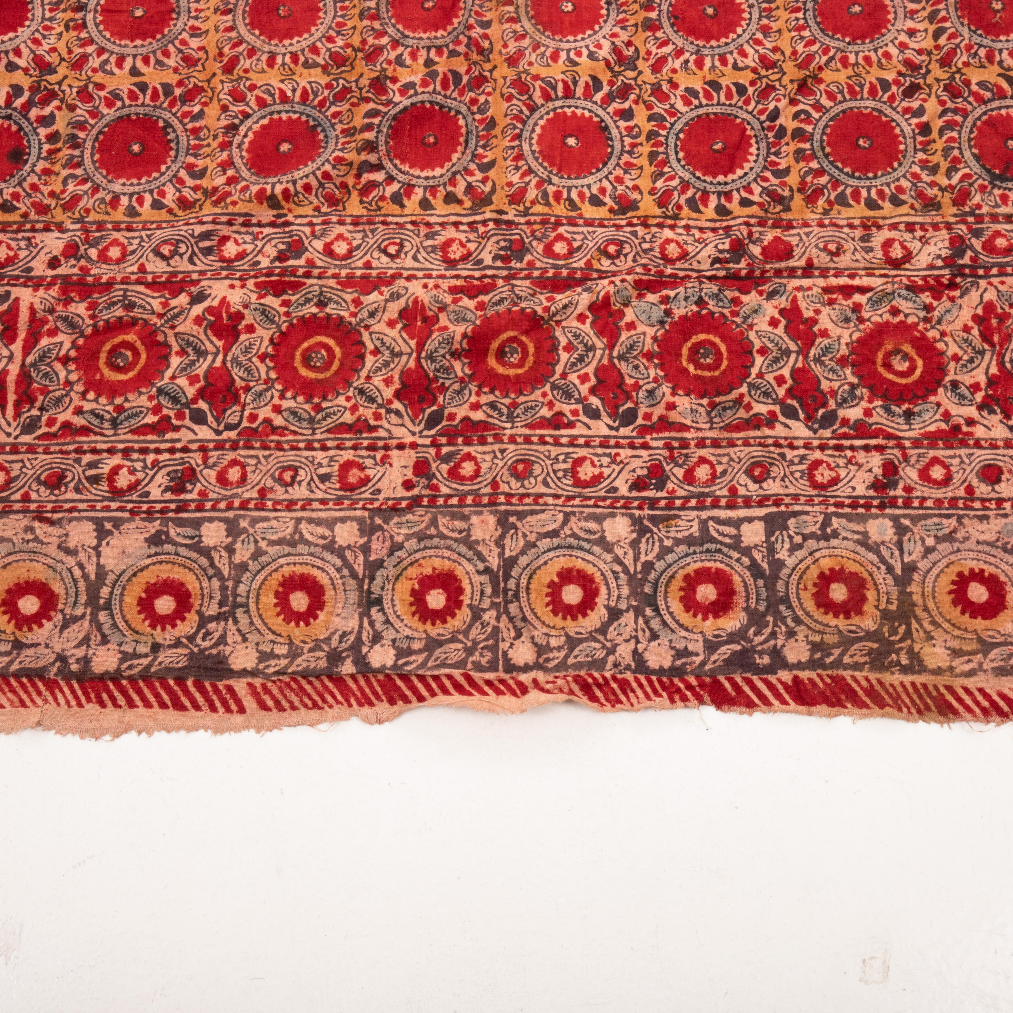 Antique Block Printed Quilt Top, Uzbekistan, Early 20th C. In Good Condition For Sale In Istanbul, TR