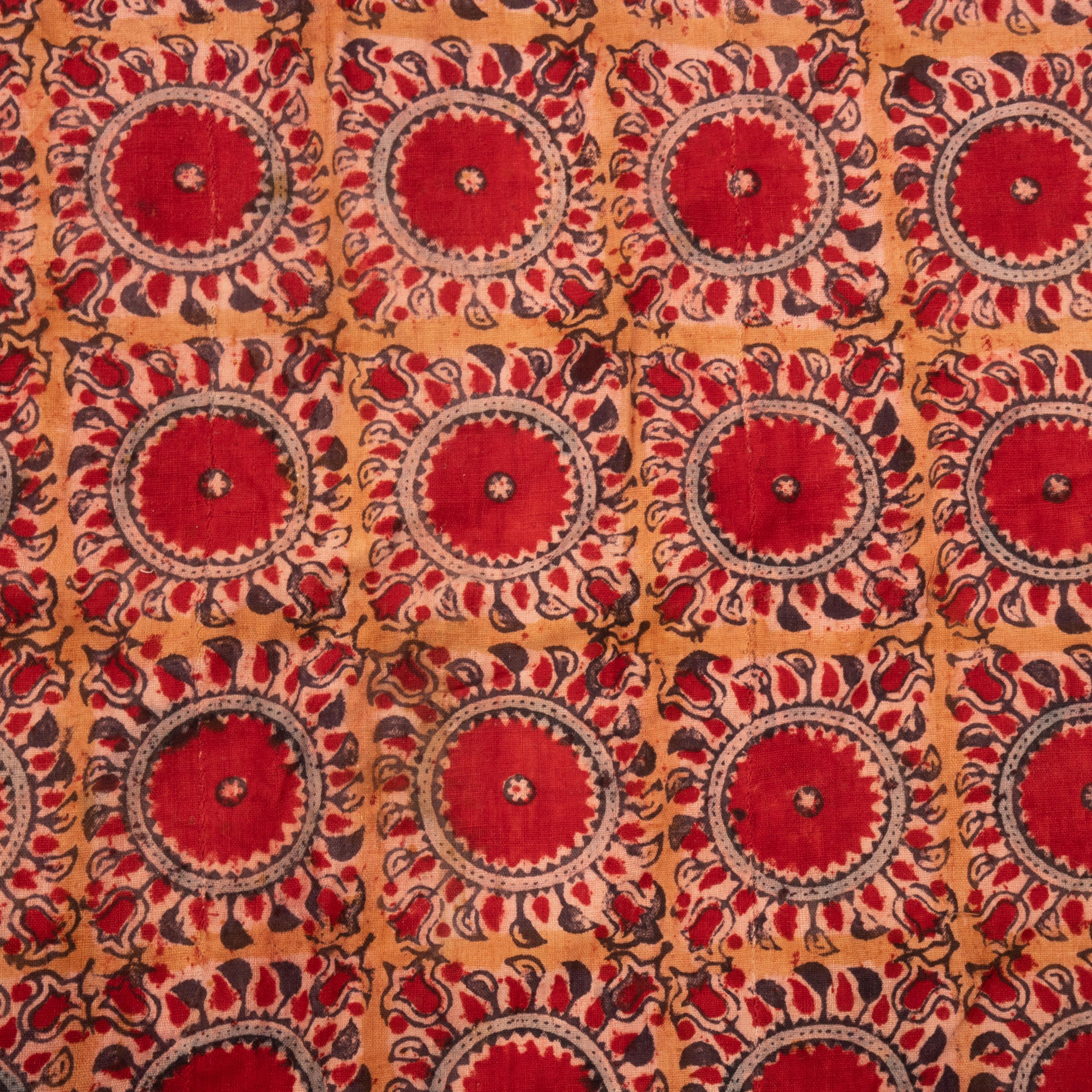 Antique Block Printed Quilt Top, Uzbekistan, Early 20th C. For Sale 1