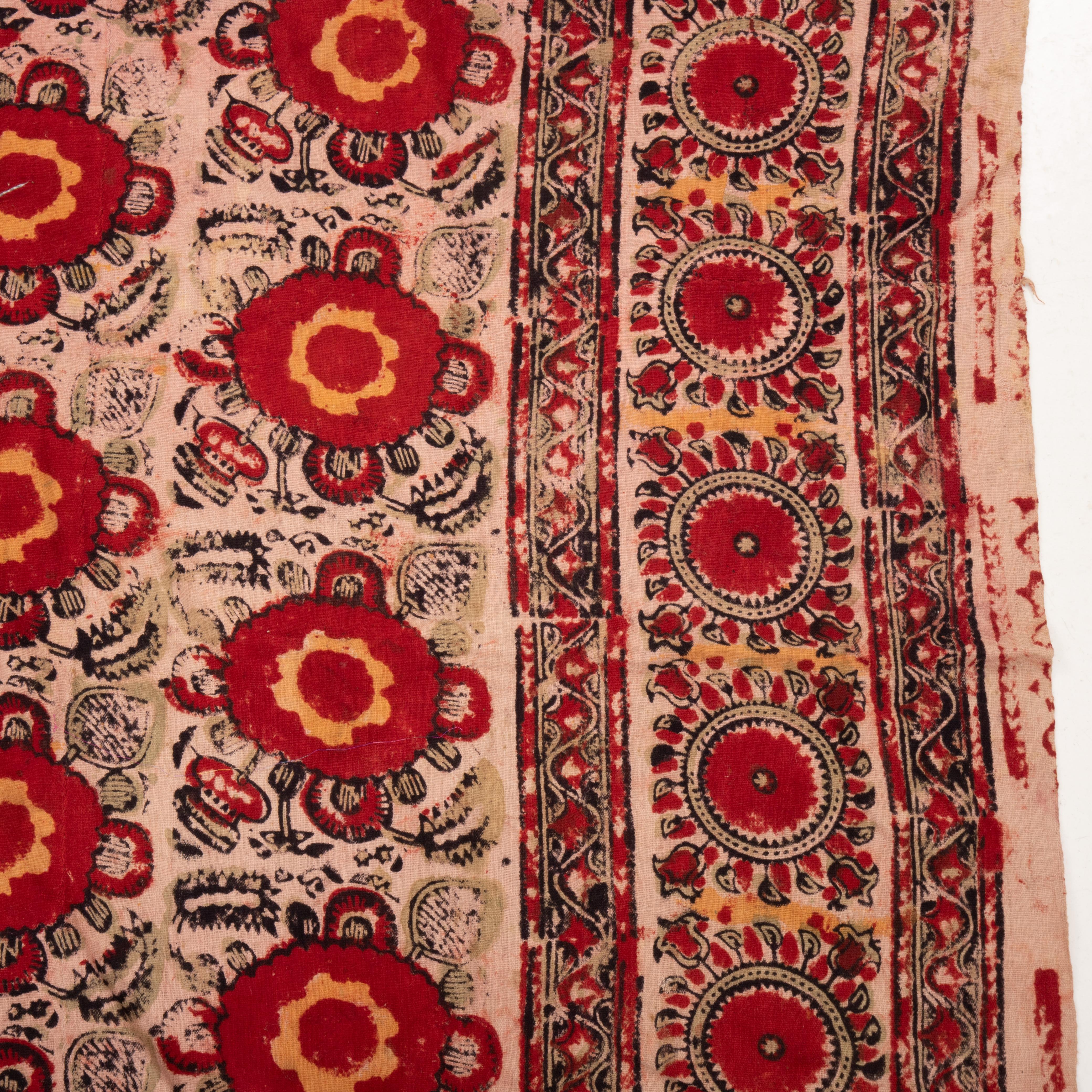 Antikes Blockdruck-Steppdecke-Top, Usbekistan, frühes 20. Jahrhundert. im Angebot 2