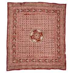 Antique Block Printed Quilt Top, Uzbekistan, Early 20th C.
