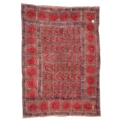 Vintage Block Printed Quilt Top, Uzbekistan, Early 20th C.