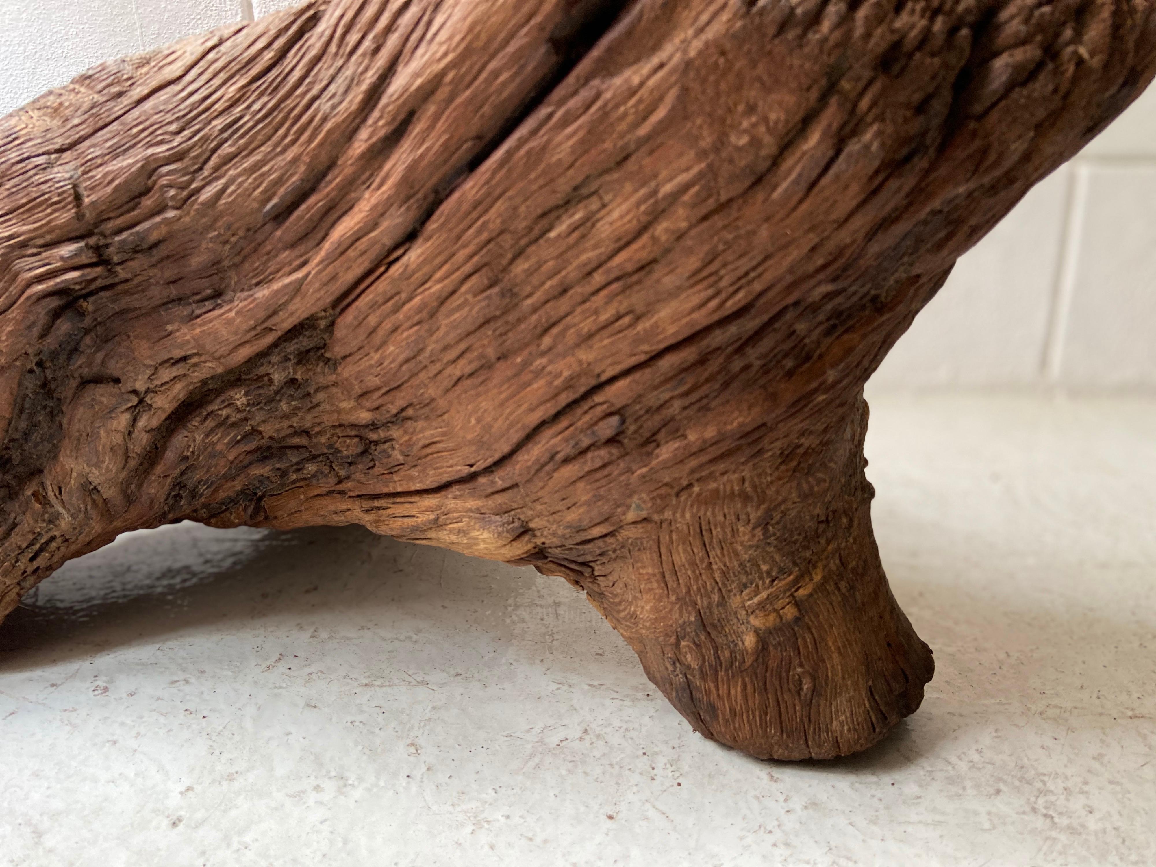 Rustic Antique Block Stool from Mexico