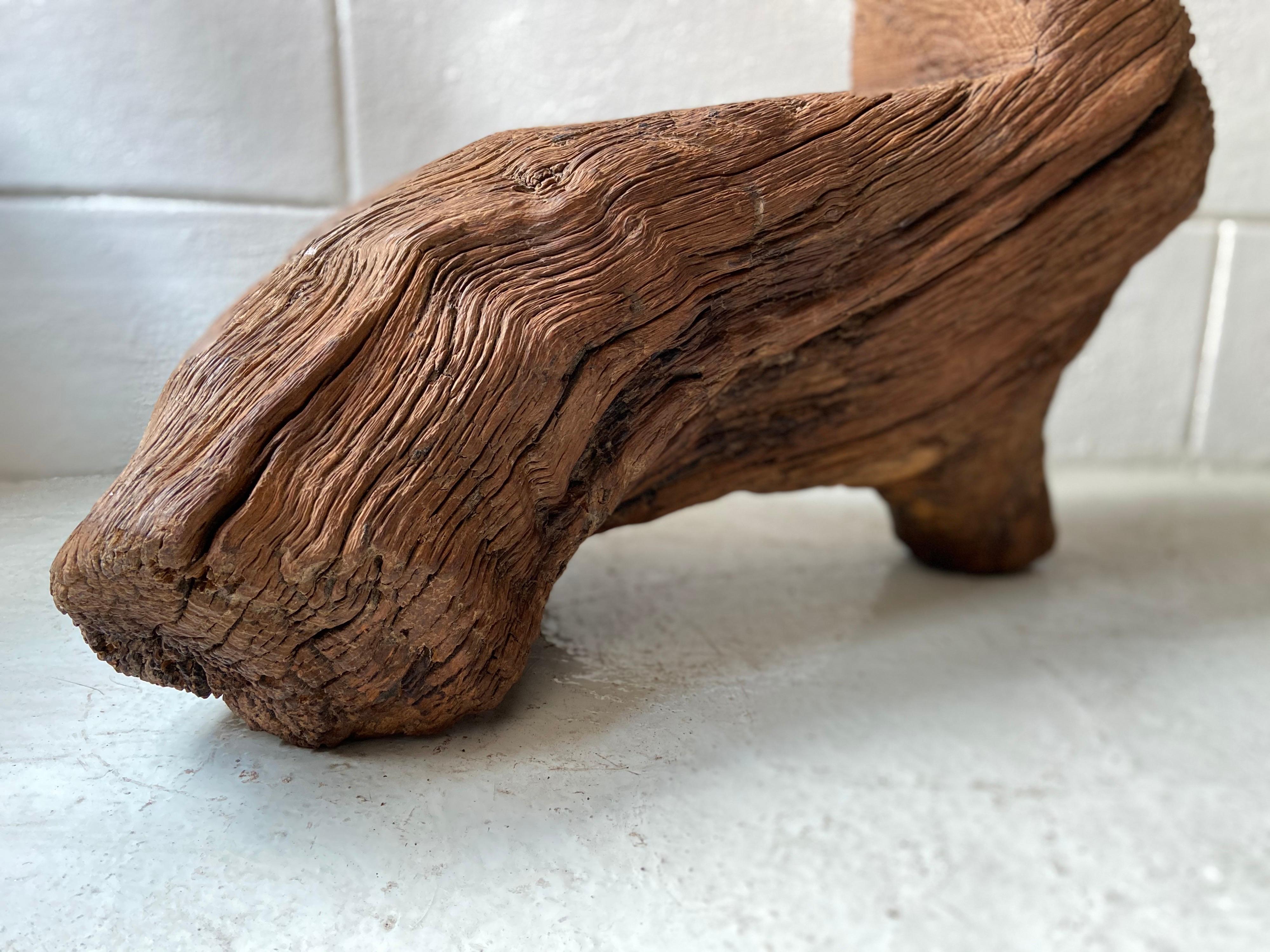 Mexican Antique Block Stool from Mexico