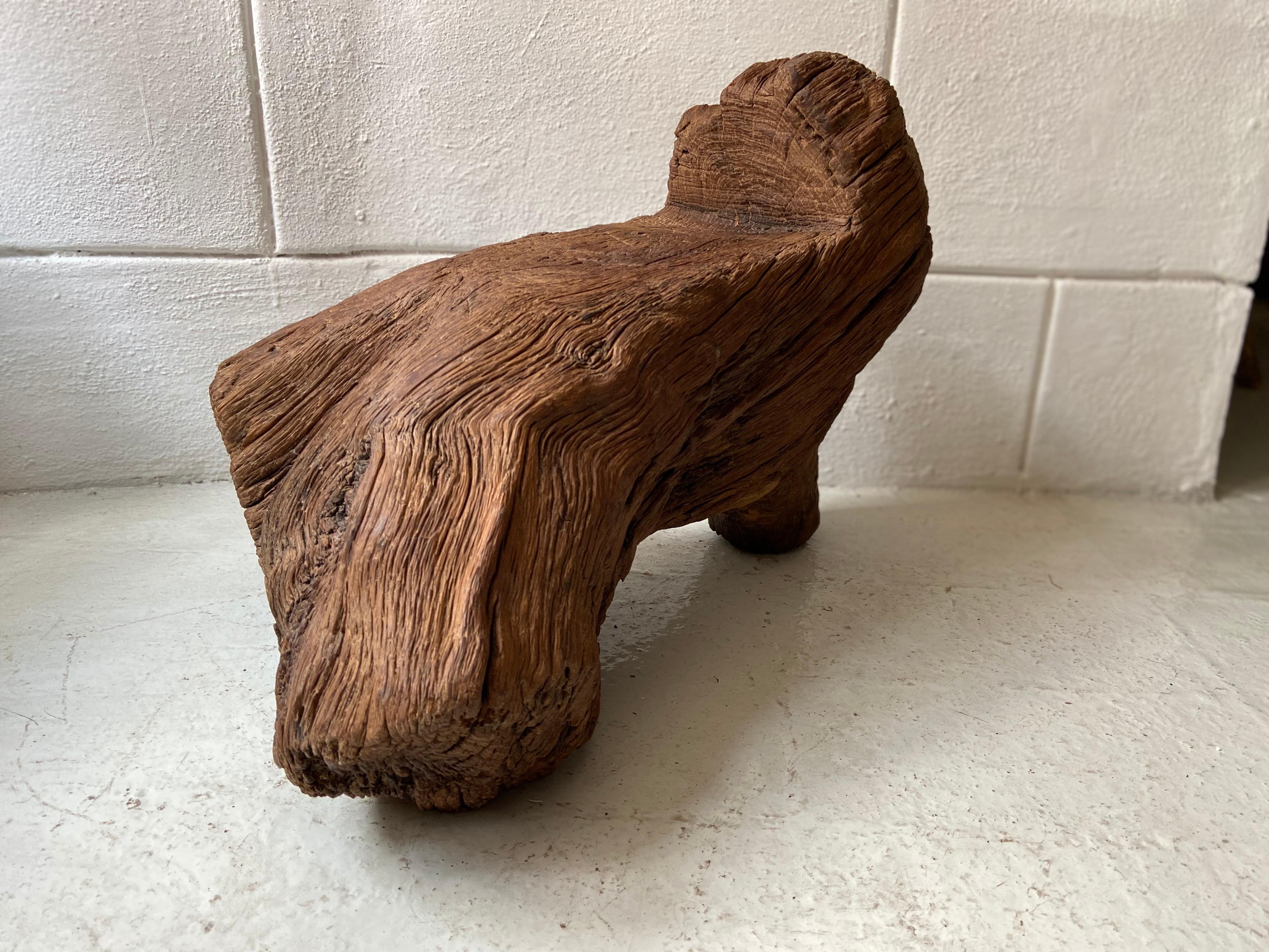 Antique Block Stool from Mexico In Distressed Condition In San Miguel de Allende, Guanajuato