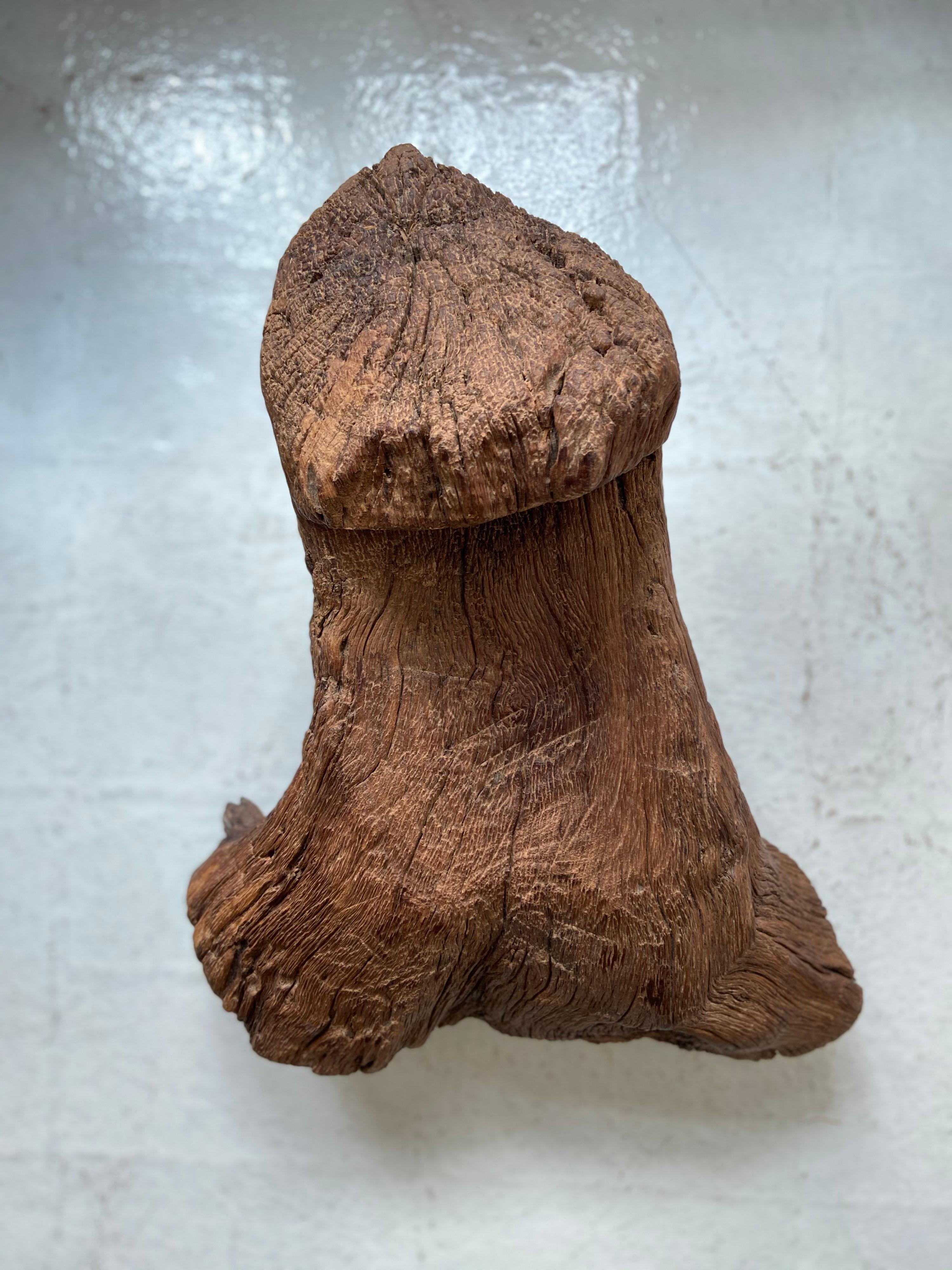 Hardwood Antique Block Stool from Mexico