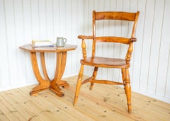 Antique Blonde Windsor Chair Satin Birch Country Bar Back Oxford Armchair 1850