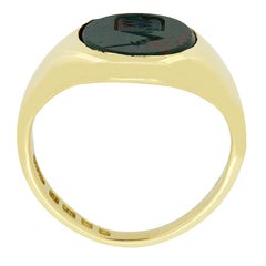 Antique Blood Stone Signet Ring, hallmarked 1938