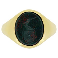 Vintage Blood Stone Signet Ring, hallmarked 1938