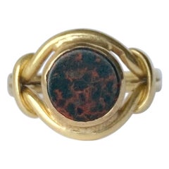 Antique Bloodstone and 15 Carat Gold Signet Ring