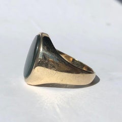 Antique Bloodstone and 9 Carat Gold Signet Ring