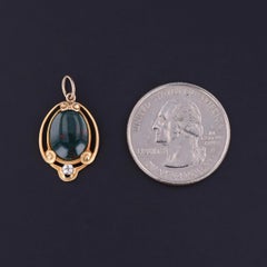 Charme Antiques en or 14k avec pierres de sang et diamants