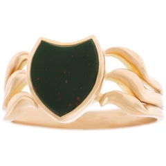 Antique Bloodstone Signet Ring in Gold