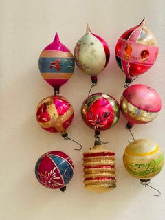 12 pcs Antique Blown Glass Christmas Ornaments in Box