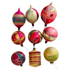 12 pcs Antique Blown Glass Christmas Ornaments in Box