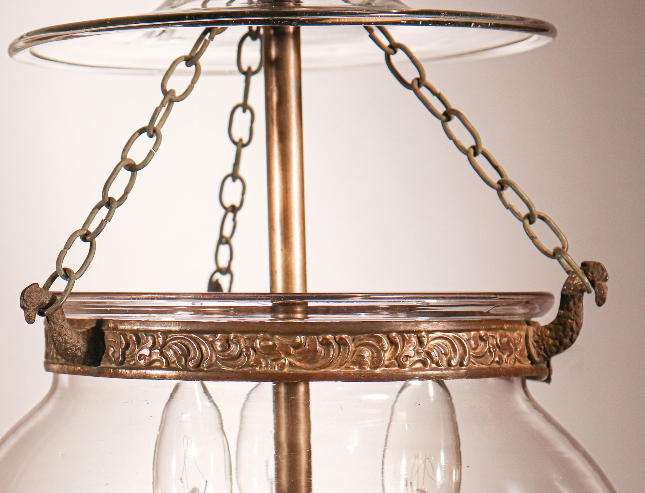 Antique Blown Glass Globe Bell Jar Lantern 1