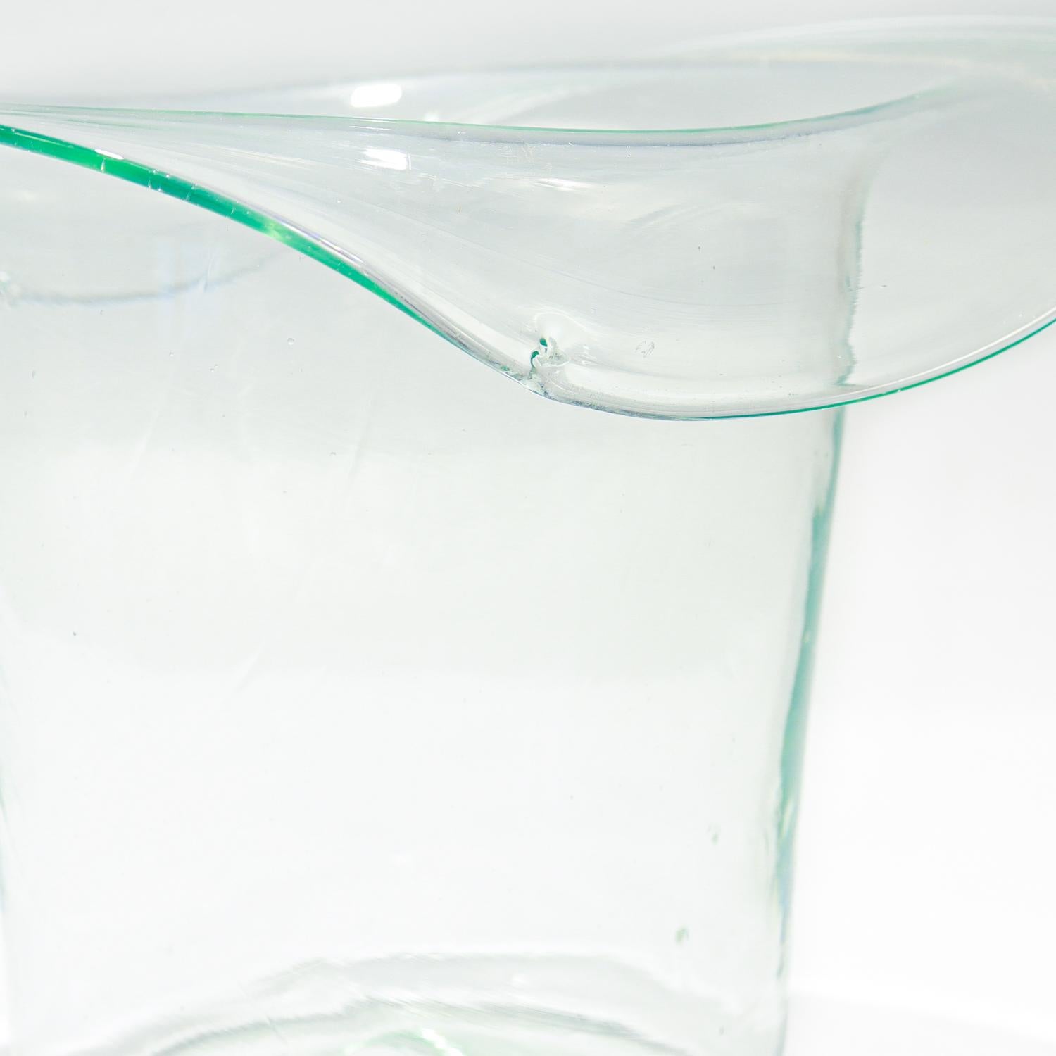 Antiker Hutförmiger Weinkühler oder Champagnerkübel aus geblasenem Glas mit Glasplatte im Angebot 5
