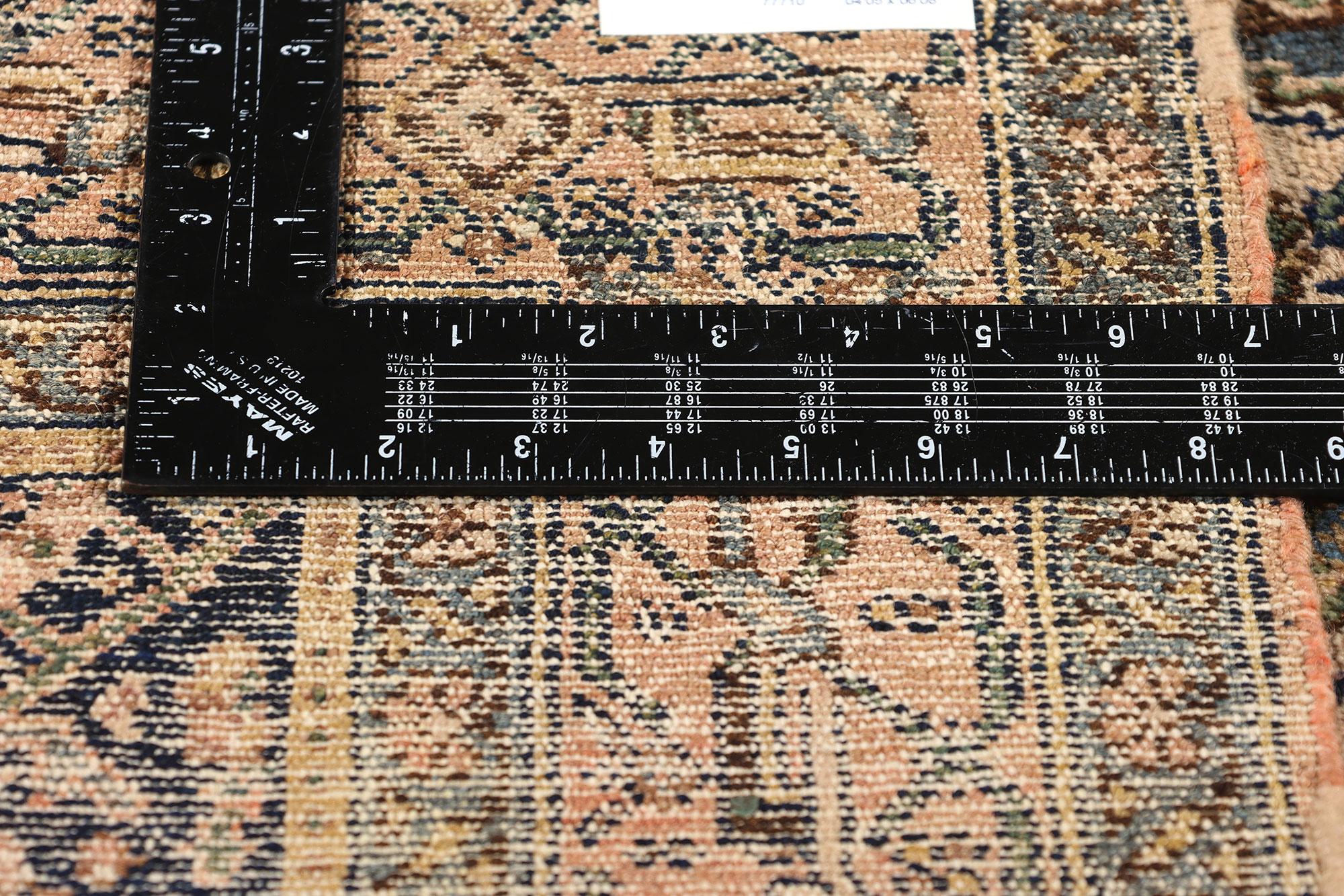 20th Century Antique Blue and Pink Persian Bibikabad Carpet For Sale