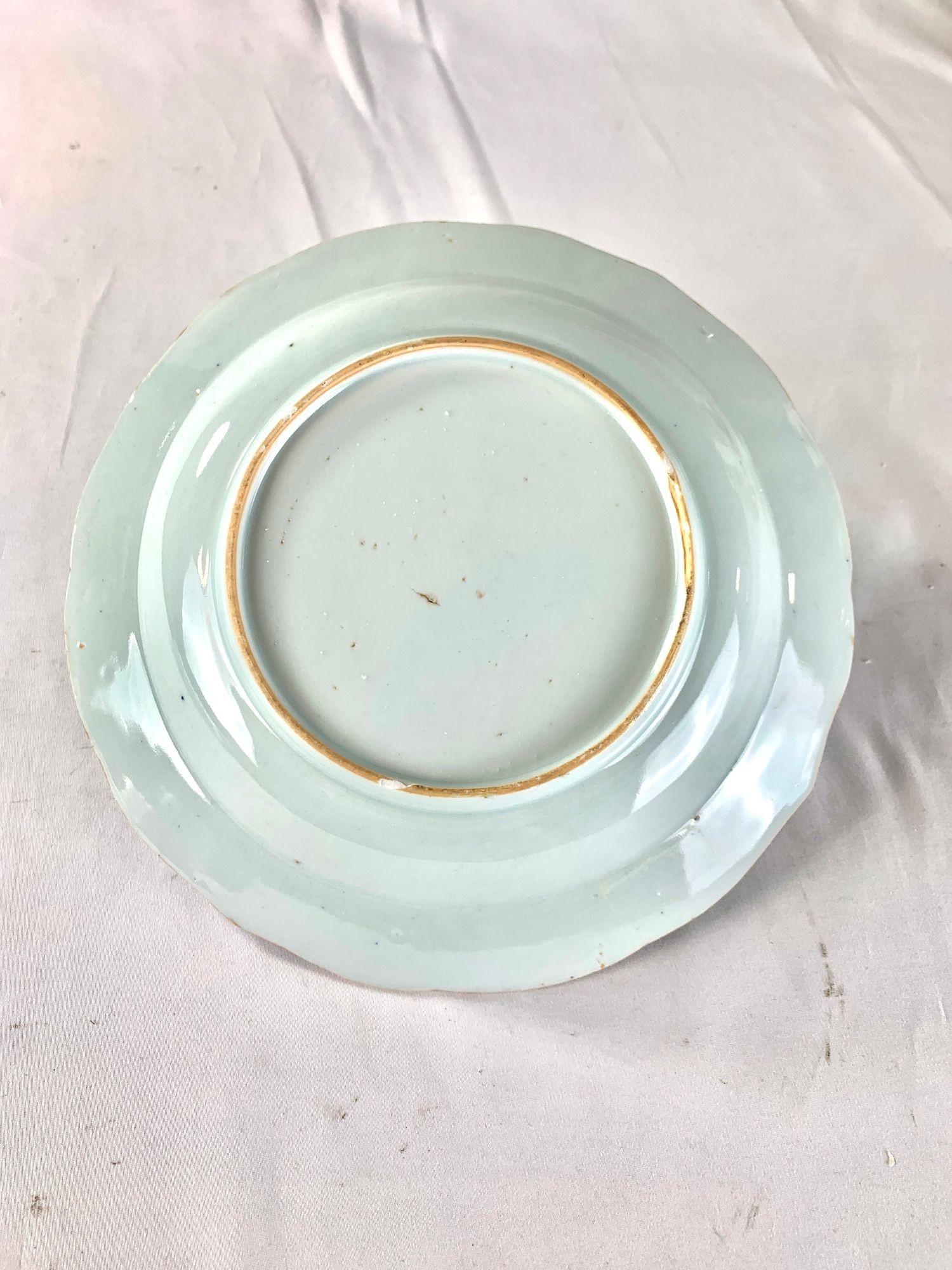 Antike blau-weiße chinesische Export-Porzellanschale, handbemalt CIRCA 1760 (18. Jahrhundert) im Angebot