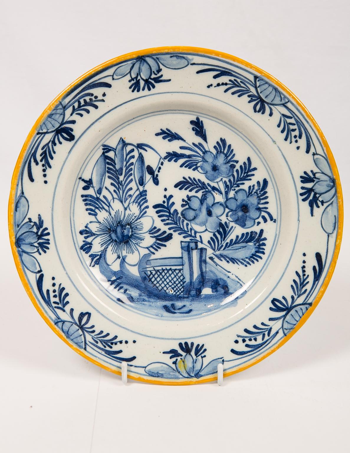 Eleven Antique Blue and White Delft Dishes Hand-Painted in the 18th Century 8