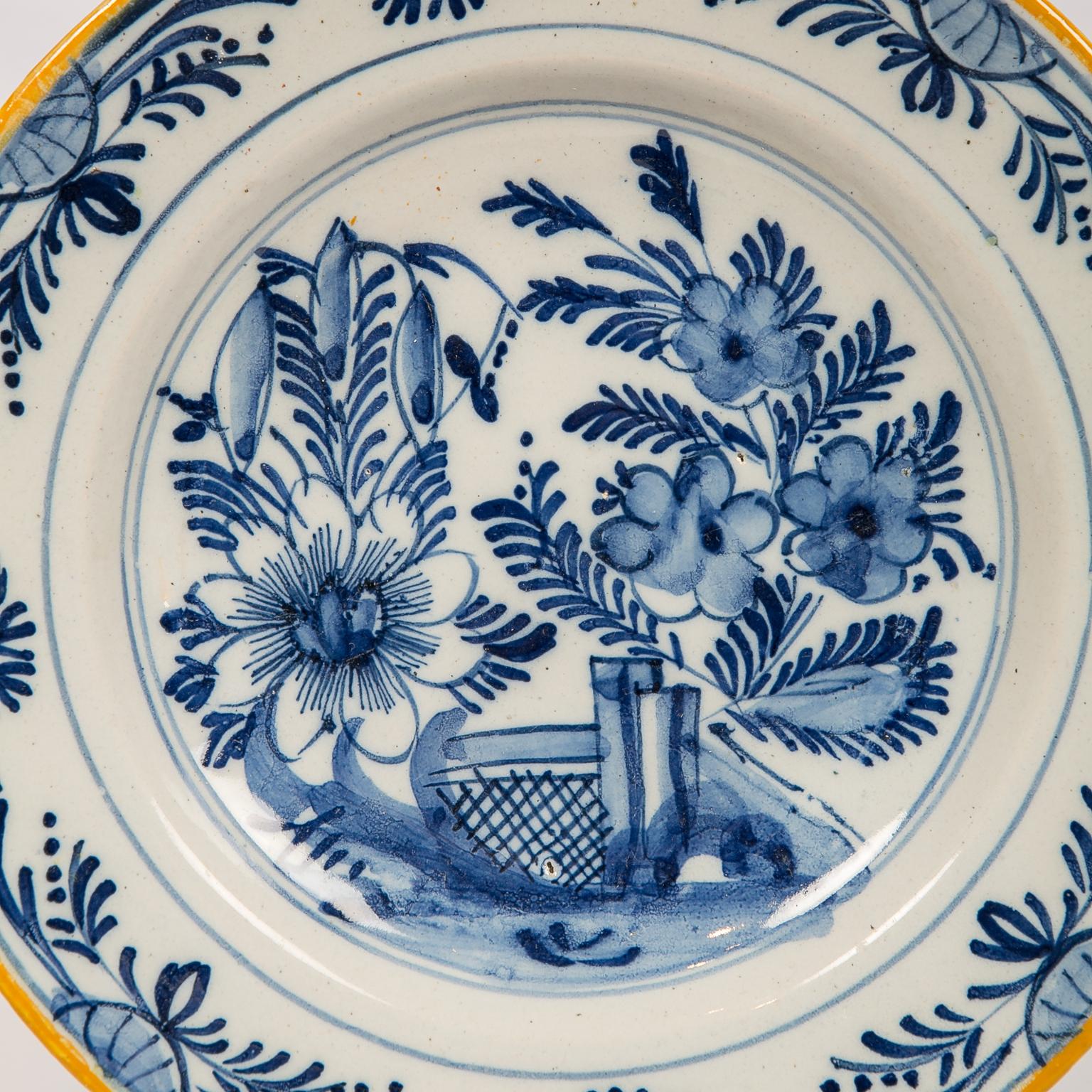 Eleven Antique Blue and White Delft Dishes Hand-Painted in the 18th Century 9