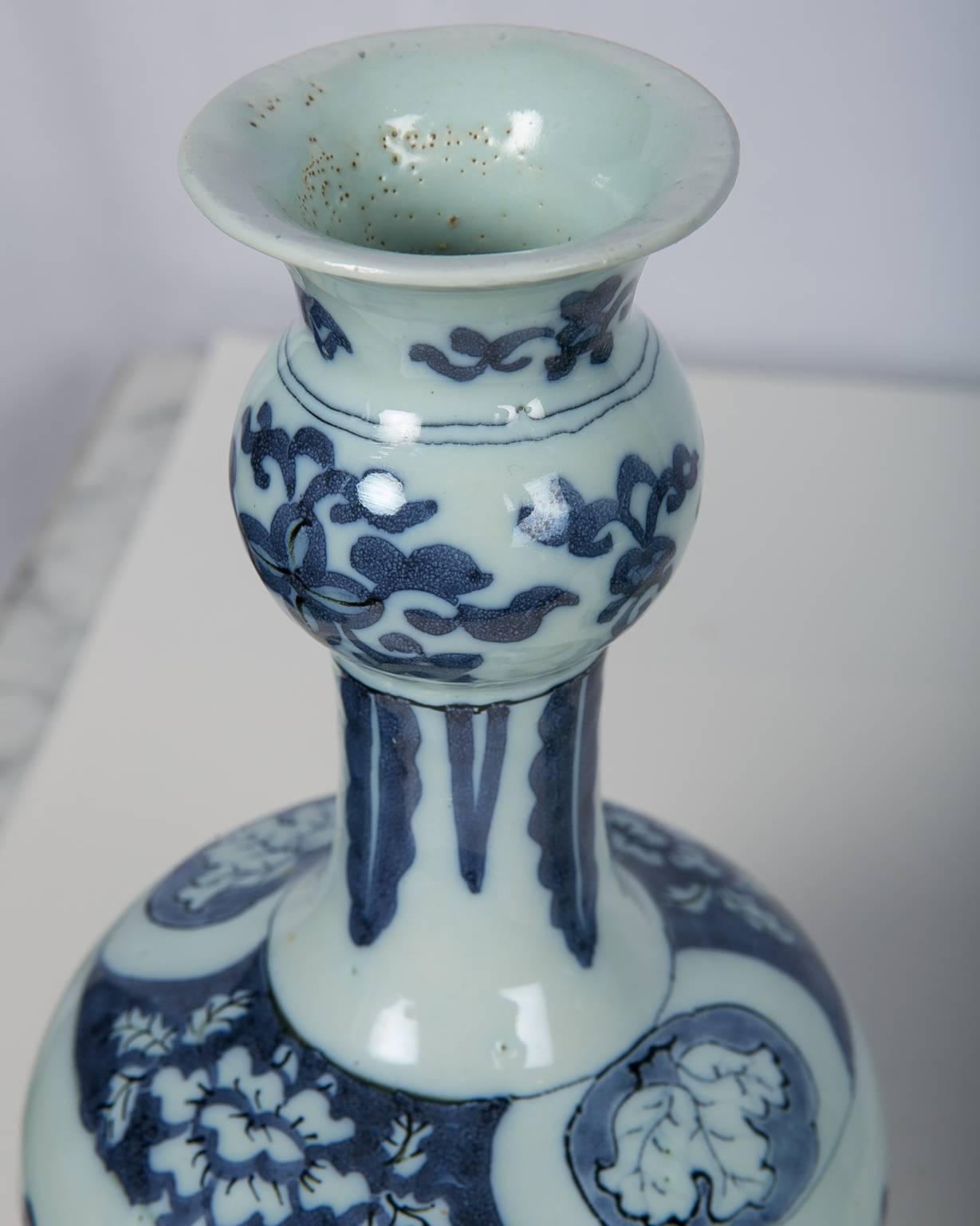 Antique Blue and White Delft Garniture of Three Vases 1