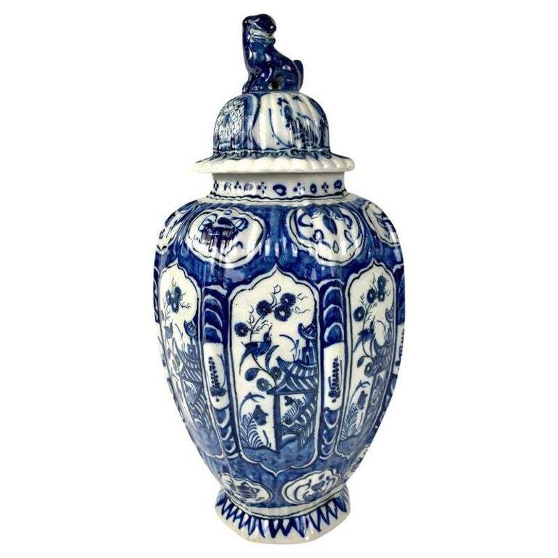 Hand-Painted Blue and White Delft Jars and Vases Antique Grouping 18th-19th Centuries