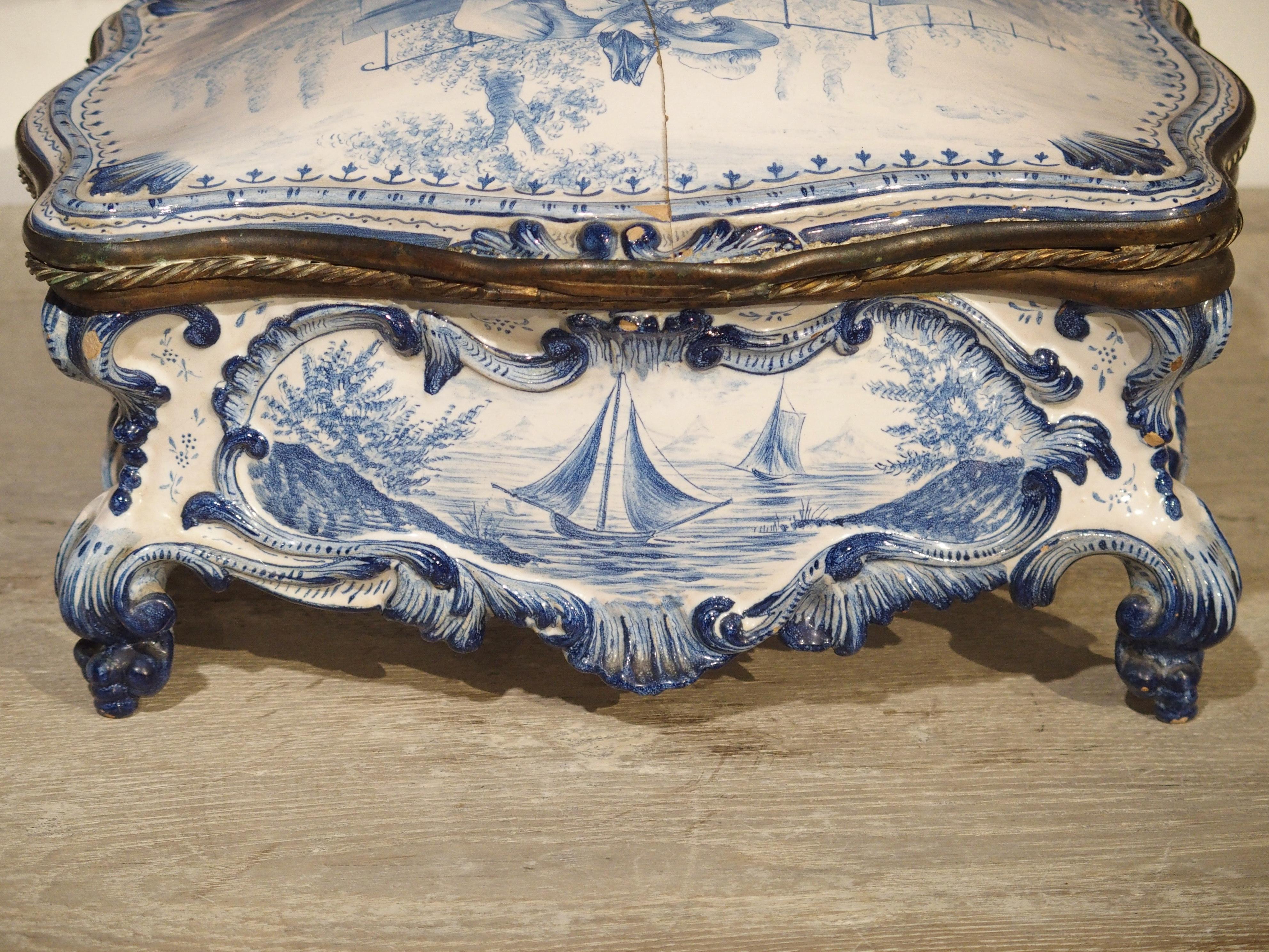 Antique Blue and White Delft Table Box, Late 19th Century 6