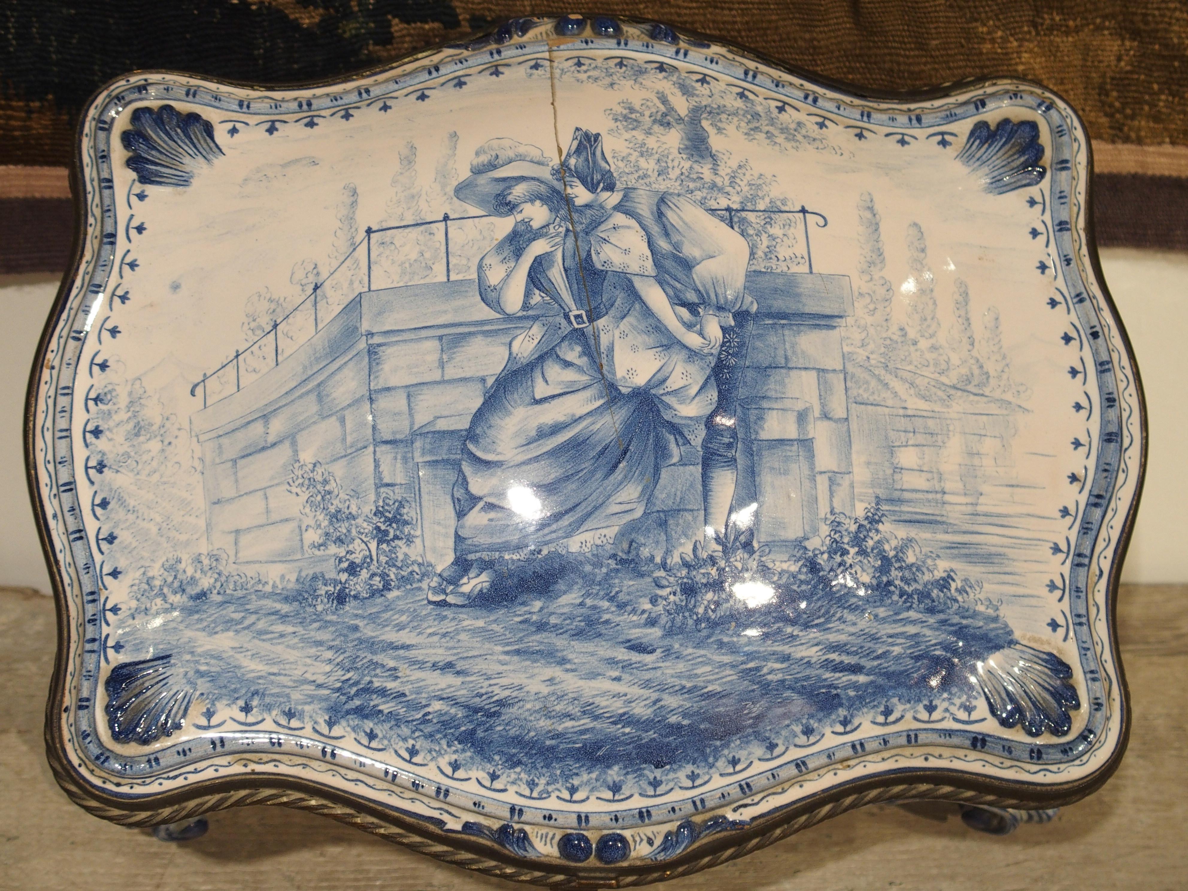 Antique Blue and White Delft Table Box, Late 19th Century 10