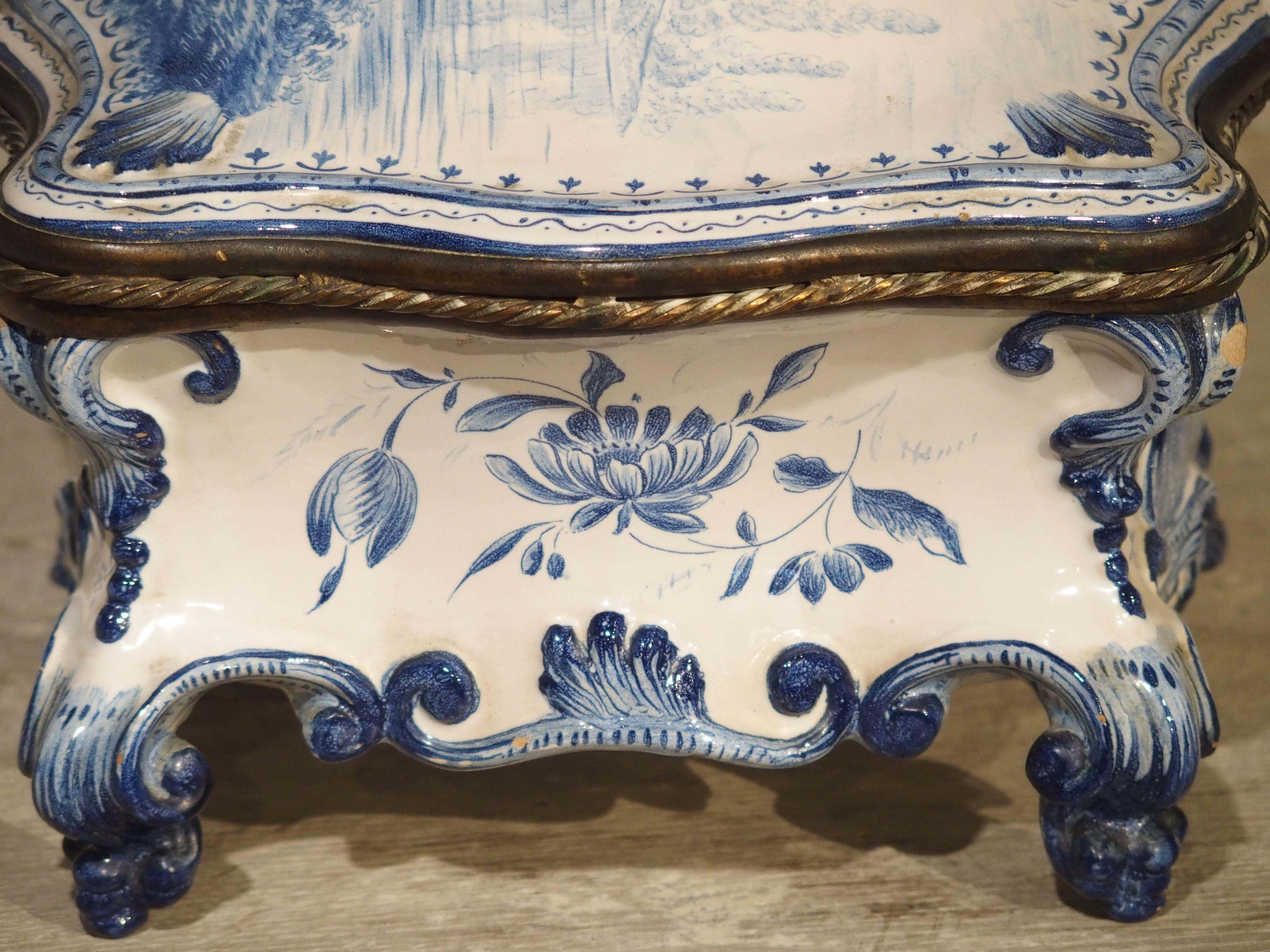 Antique Blue and White Delft Table Box, Late 19th Century 3