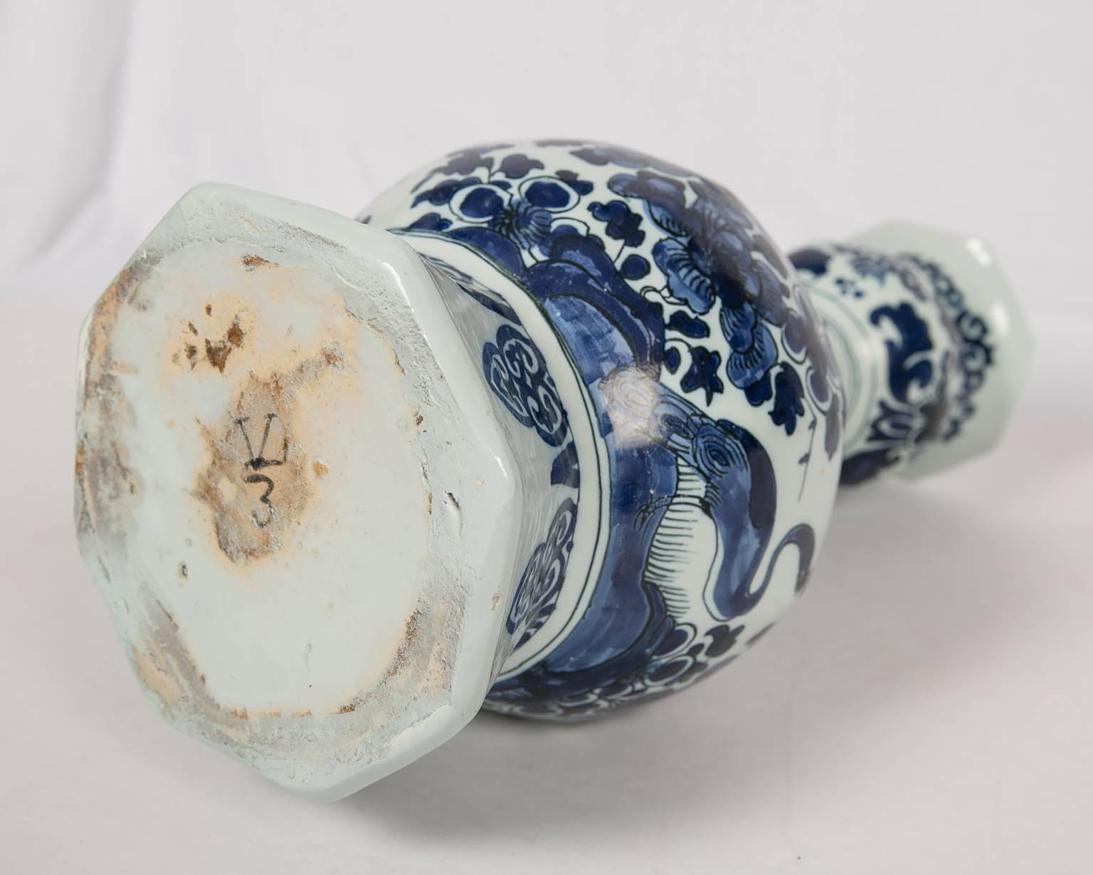 Antique Blue and White Delft Vases Made by 